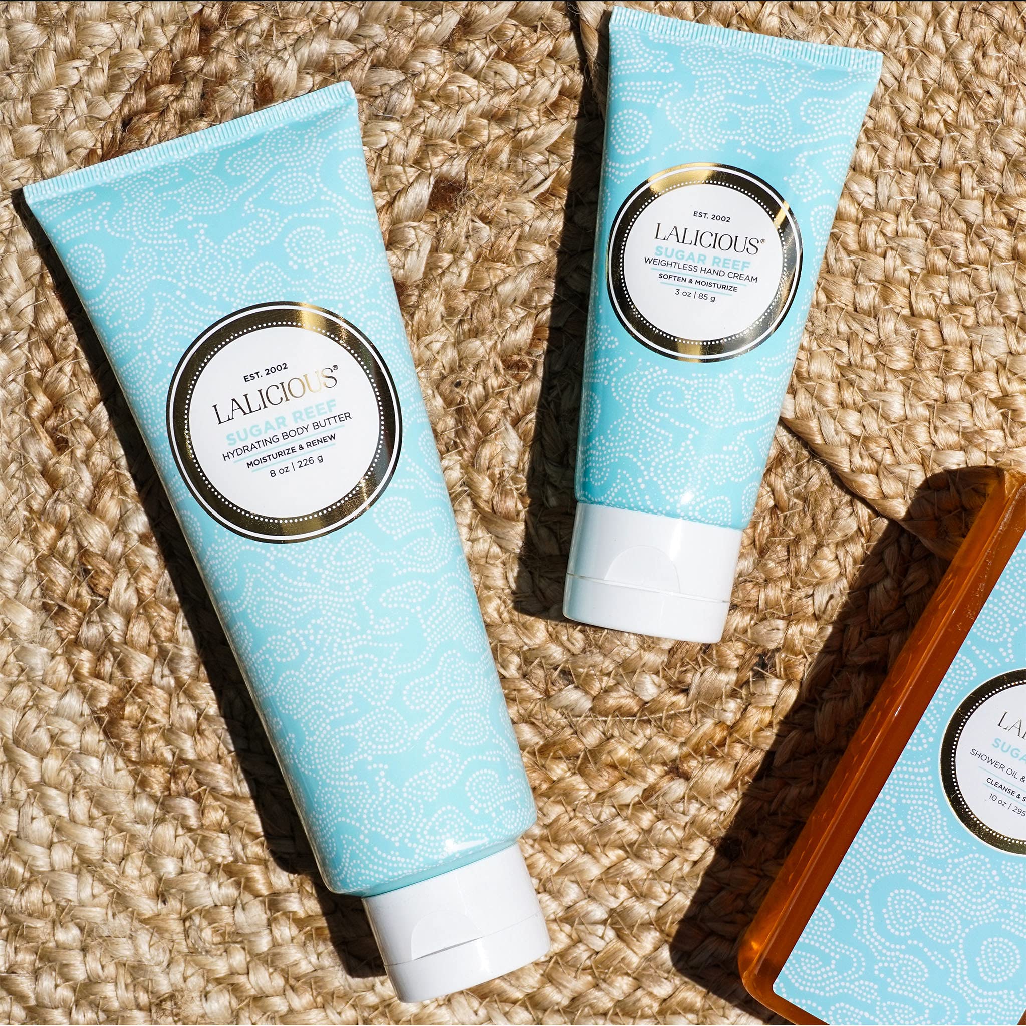 LALICIOUS Sugar Reef Body Butter - Hydrating & Nourishing Shea Butter Moisturizer with Cucumber Extract & Apricot Oil, Paraben-Free, 8 oz - Perfect for Dry Skin Care & Post-Shave Hydration