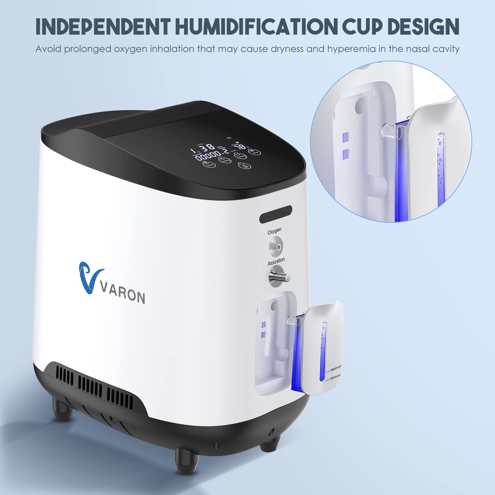 1-7 Liter Adjustable Household Oxygen Concentrator Machine for Home Use - 93% Oxygen Purity, Continuous Flow Generator - Perfect for COPD Patients, Elderly Care & High Altitude Travel