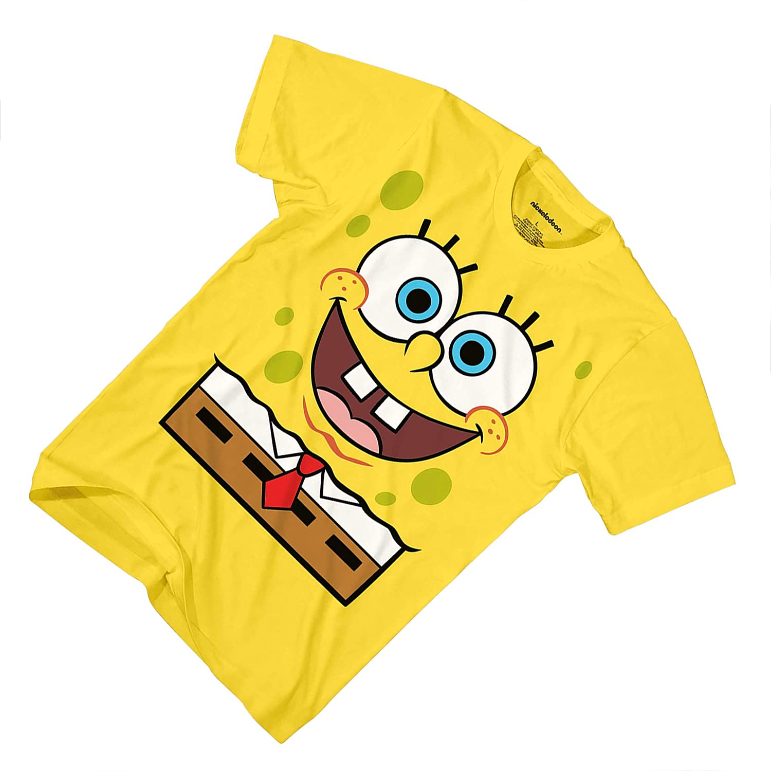 **SpongeBob SquarePants Men's T-Shirt - Classic Cartoon Characters (SpongeBob, Patrick, Squidward & Mr. Krabs) - Soft Cotton Tee for Casual Wear & Fan Gifts**