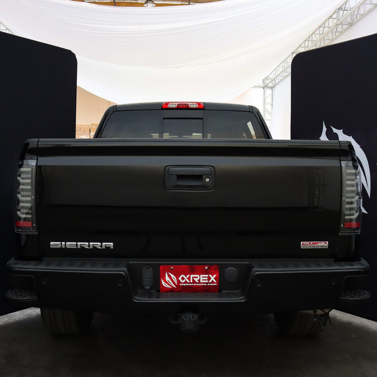14-18 GMC Sierra 1500/2500HD/3500HD LUXX Series LED Tail Lights Alpha Black - High Performance LED Brake Lights for Truck & Off-Road Driving