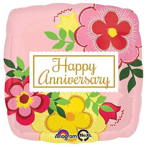 LOONBALLOON 18 Inch Floral Anniversary Balloons - Perfect for Wedding Anniversaries, Romantic Celebrations & Party Decorations