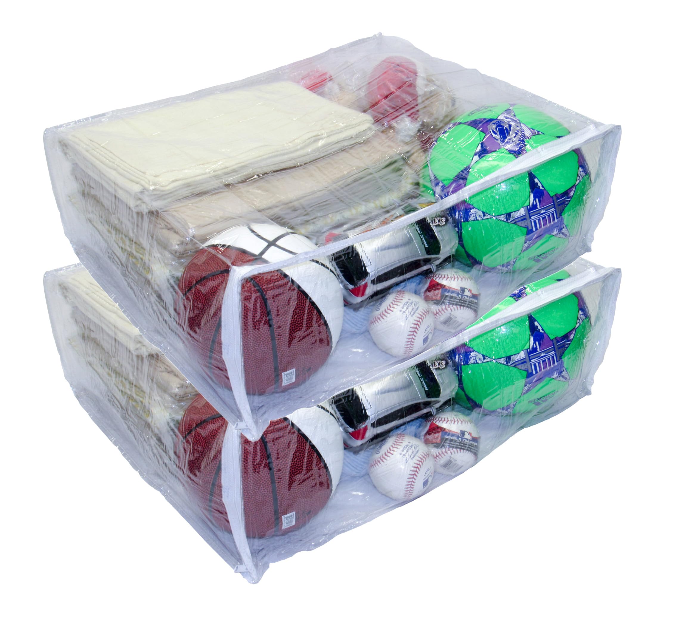 2-Pack Extra Large Heavy Duty Clear Vinyl Zippered Storage Bags 22