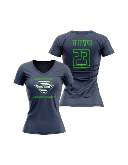 Seattle Seahawks Women's V-Neck Football Jersey - NFL Team Apparel for Game Day, Tailgating & Fan Support