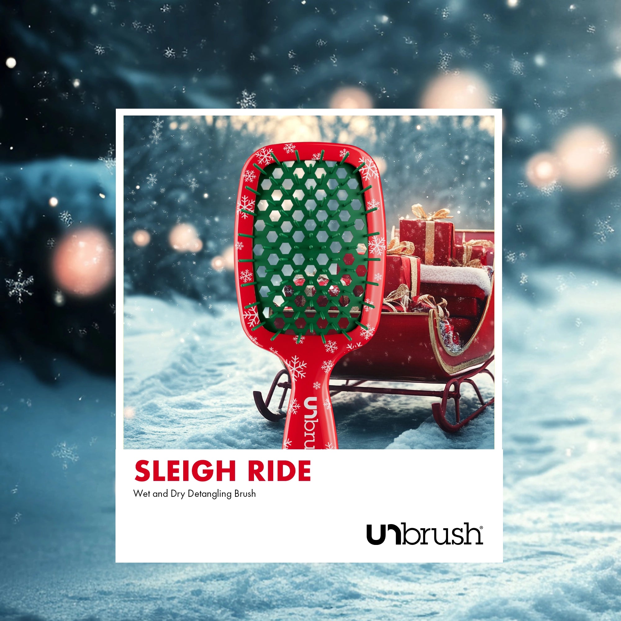 UNbrush Mini Detangling Hair Brush with Snowflake Design - Gentle Knot-Free Comb for Kids & Adults - Perfect for Travel, Home & Salon Use