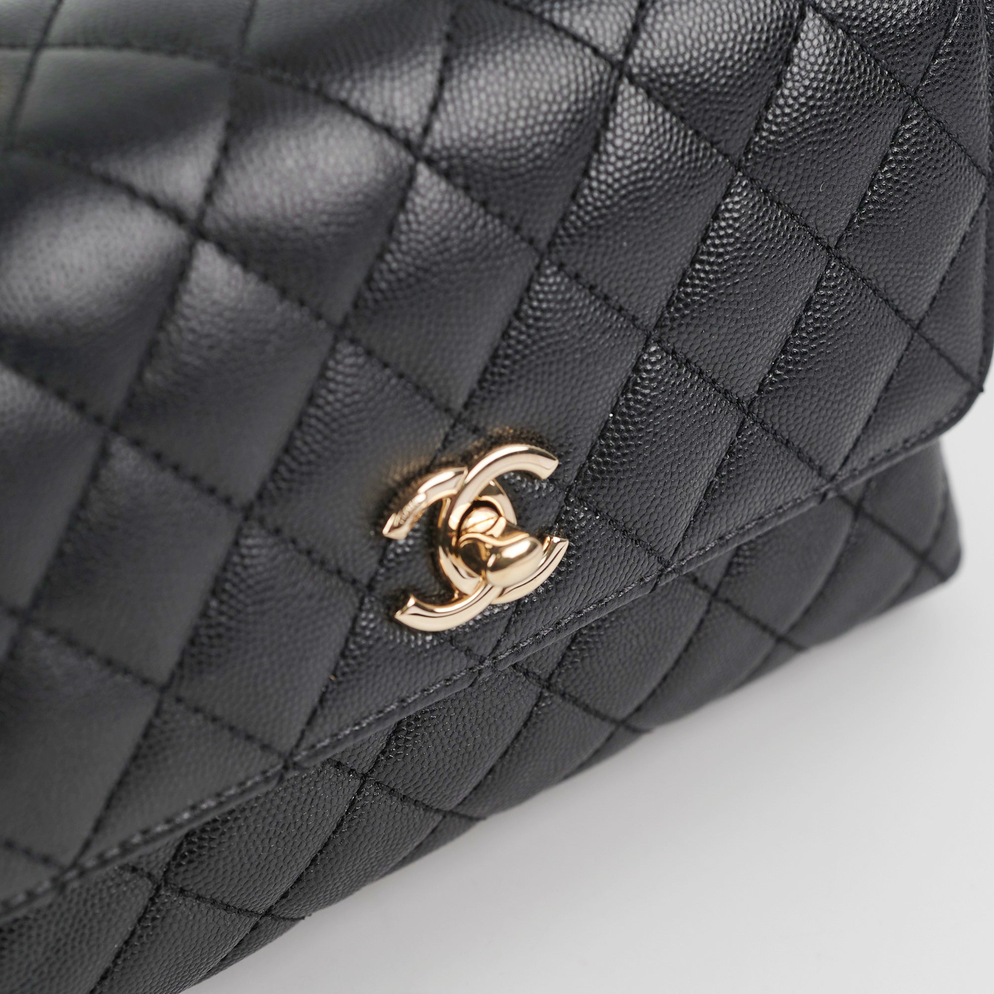 Chanel Small Coco Handle Bag in Black Caviar Leather - Perfect for Evening Events & Luxury Fashion Accessories