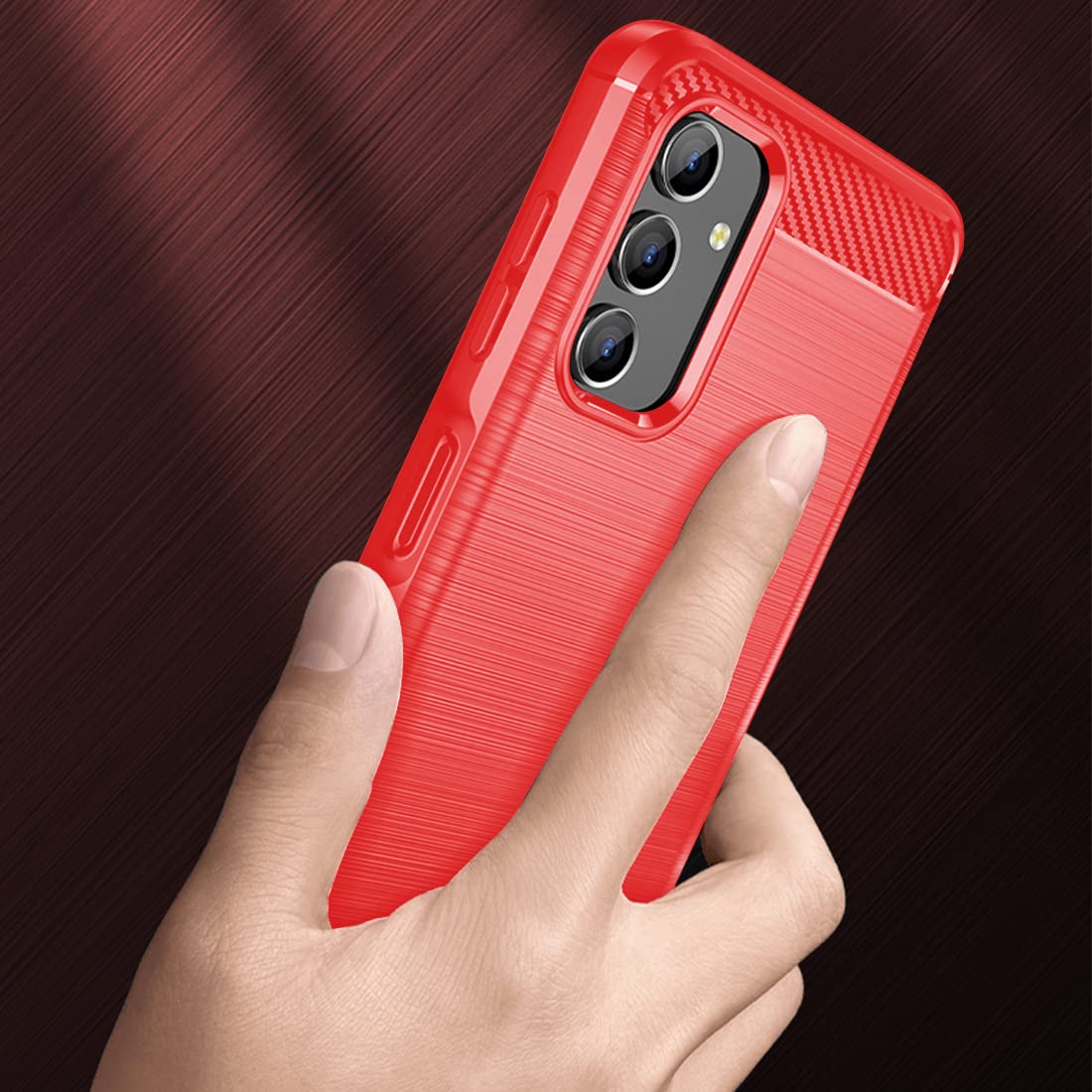 Osophter Shock-Absorption Flexible TPU Rubber Protective Case for Samsung Galaxy A13 4G/5G & A04S with Screen Protector - Durable Phone Cover for Everyday Use, Travel & Outdoor Activities (Red)