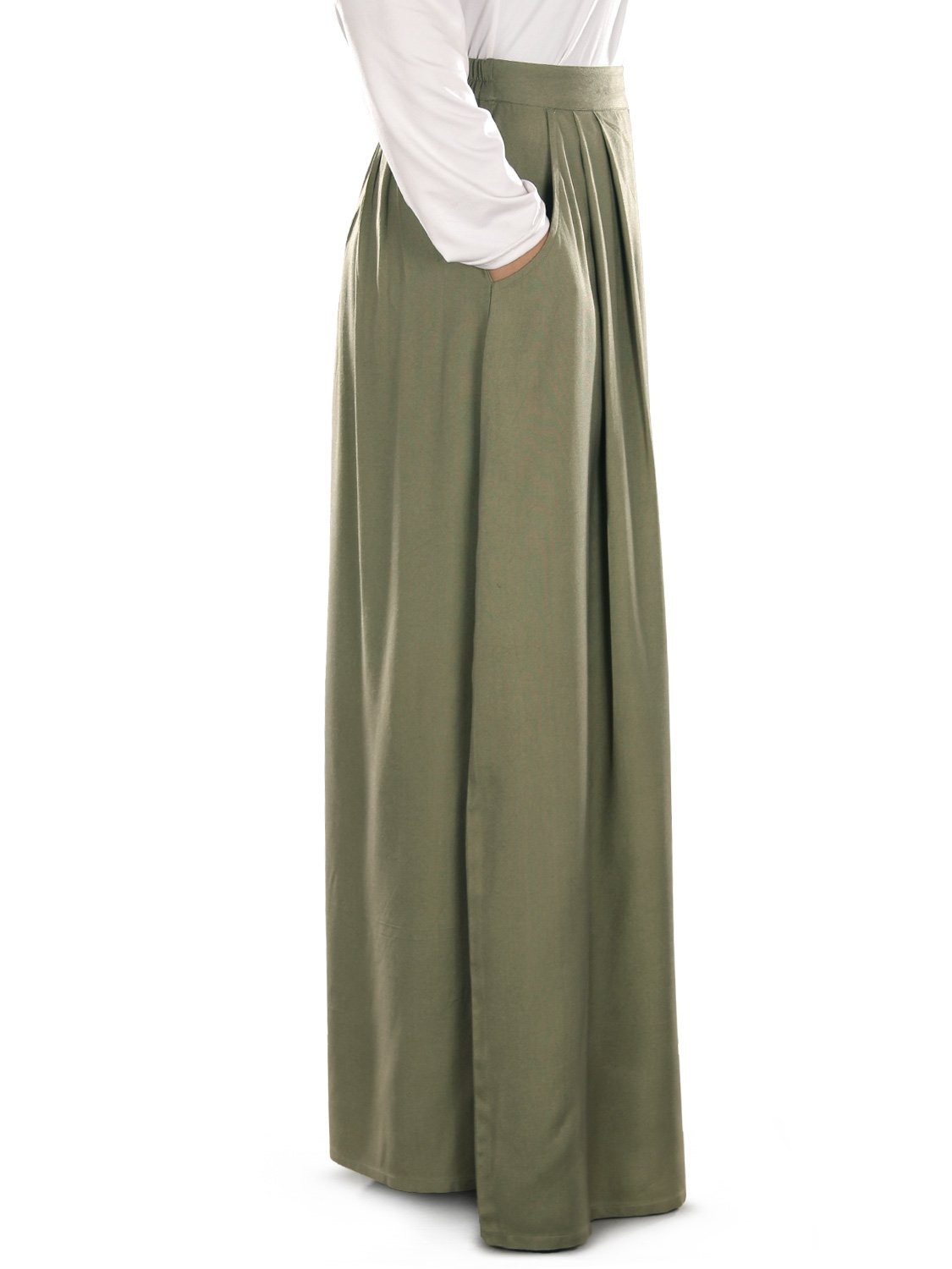 Aksa Rayon Skirt for Women - Soft Flowy Midi Skirt with Elastic Waist - Perfect for Summer, Beach, and Casual Outings