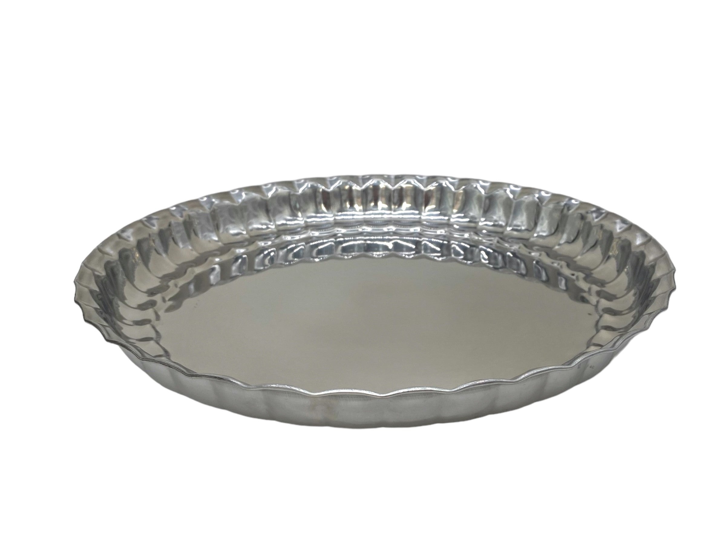 13.75x2 Inch Round Silver Serving Tray - Elegant Party Platter for Appetizers, Desserts & Entertaining