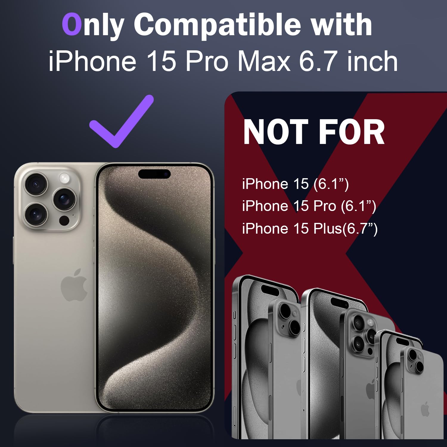 DEERLAMN iPhone 15 Pro Max Case with Slide Camera Cover & Screen Protector (6.7 Inch) - Military Grade Shockproof Protective Cover with Rotating Ring Kickstand - Black | Perfect for Outdoor Activities, Travel & Daily Protection