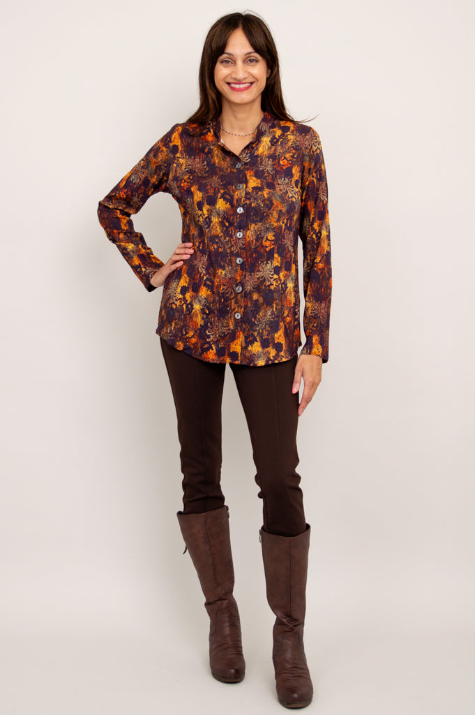 Debbie Long Sleeve Top - Soft Bamboo Linen Blend, Breathable Fortress Style for Women | Perfect for Casual Wear, Office Outfits & Layering