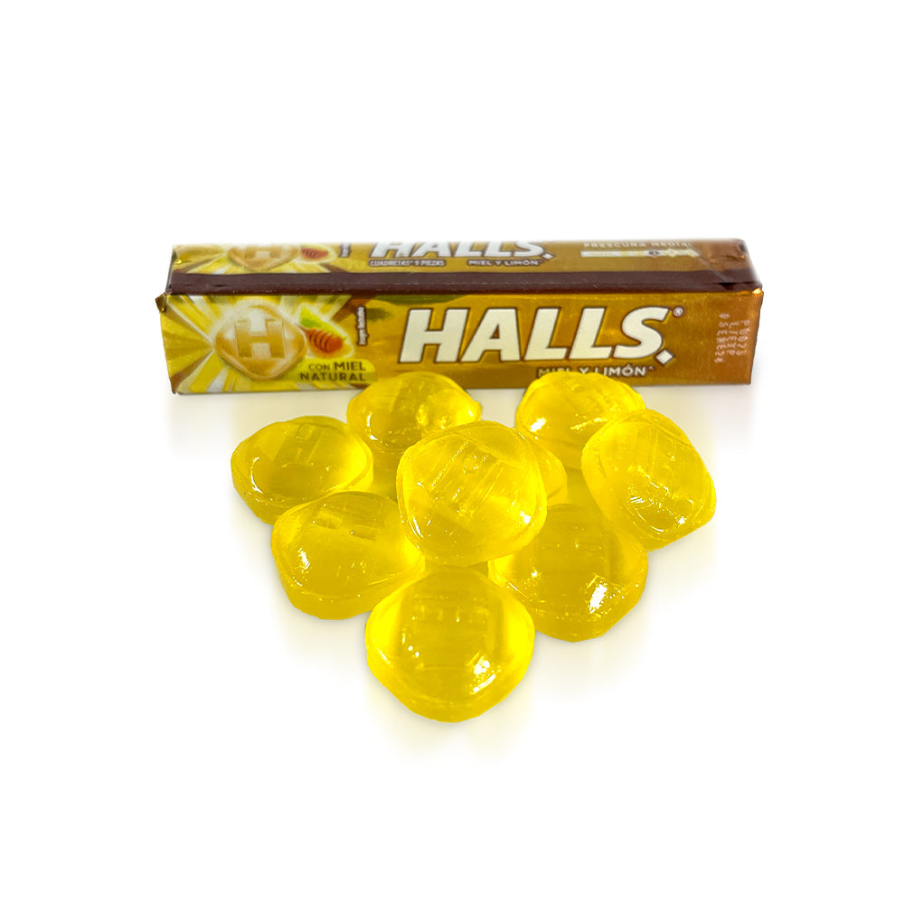 Halls Mexican Honey Lemon Cough Drops | 12 Count Box | Soothes Throat & Relieves Cough for Travel, Work & Daily Use