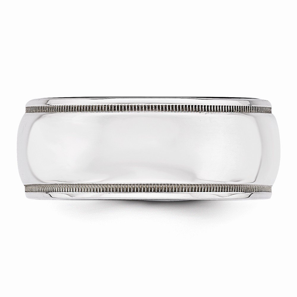 Black Titanium & 925 Sterling Silver Men's Wedding Band Ring - Milgrain Edge Design for Comfort Fit, Perfect for Engagements, Anniversaries and Daily Wear