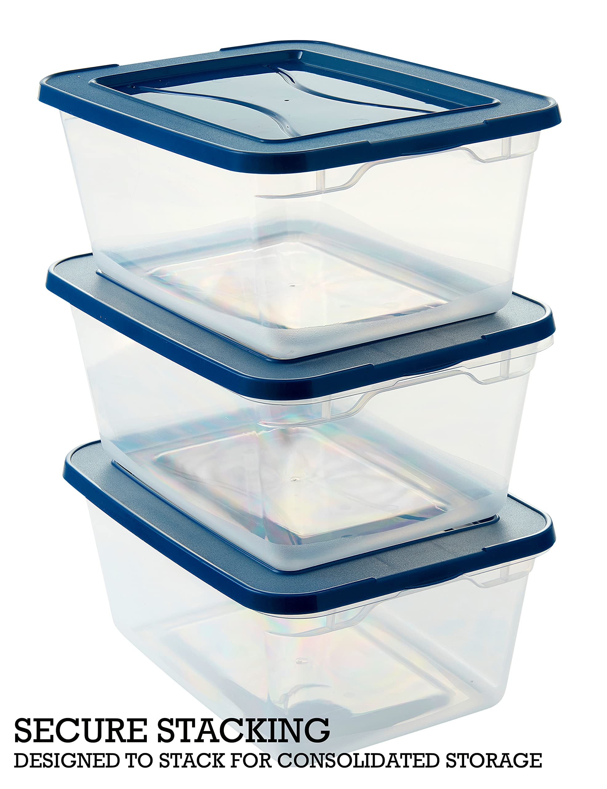 6 Pack Clear Stackable Plastic Storage Bins with Lids - 2 Quart Small Space Organizer Containers for Home, Office, Closet & Pantry | Perfect for Organizing Toys, Crafts, Office Supplies & Kitchen Items