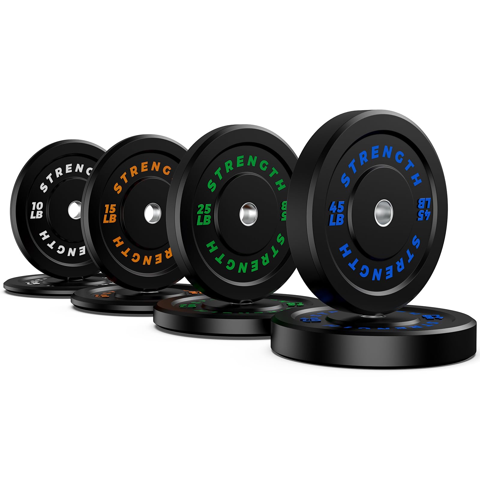 XDDIAS Olympic Bumper Plates Set - 2-Inch Rubber Weight Plates with Steel Insert for Weightlifting, CrossFit & Strength Training - Sold as Single, Pairs or Full Sets - Perfect for Home Gym, Commercial Gym & Powerlifting Workouts