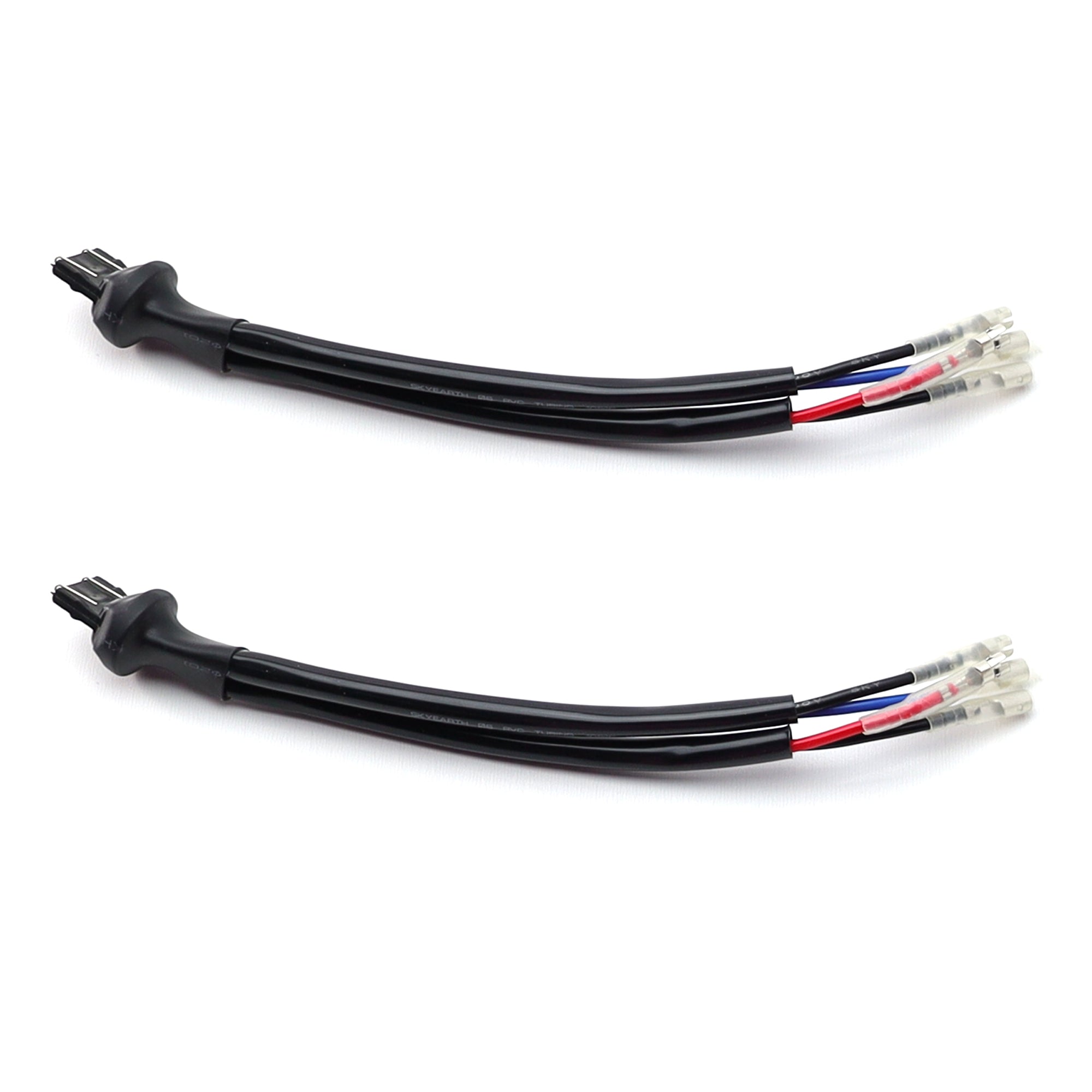 2-Pack 7443/7444 Dual Filament Male Plugs with 5 Pigtail Wirings & Bullet Connectors - Compatible with Car Tail Lights, Brake Lights, and Turn Signals