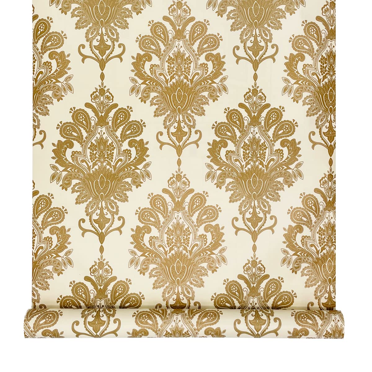 Premium Gold Damask Self-Adhesive Shelf Liner - 17.7