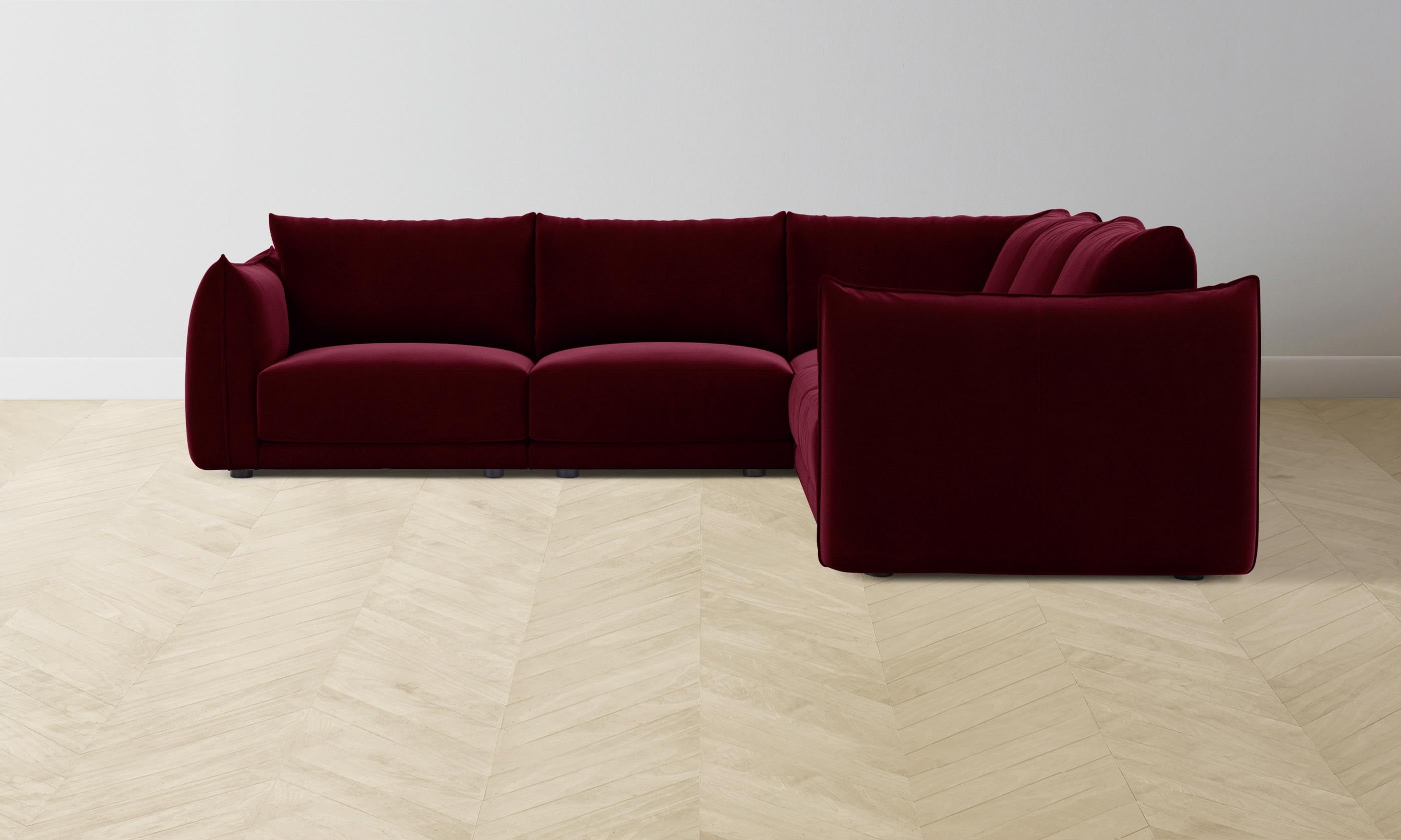The Jones Modular Sectional Sofa - Luxurious Mohair Upholstery in Crimson Red | Perfect for Living Room, Lounge & Home Theater Seating