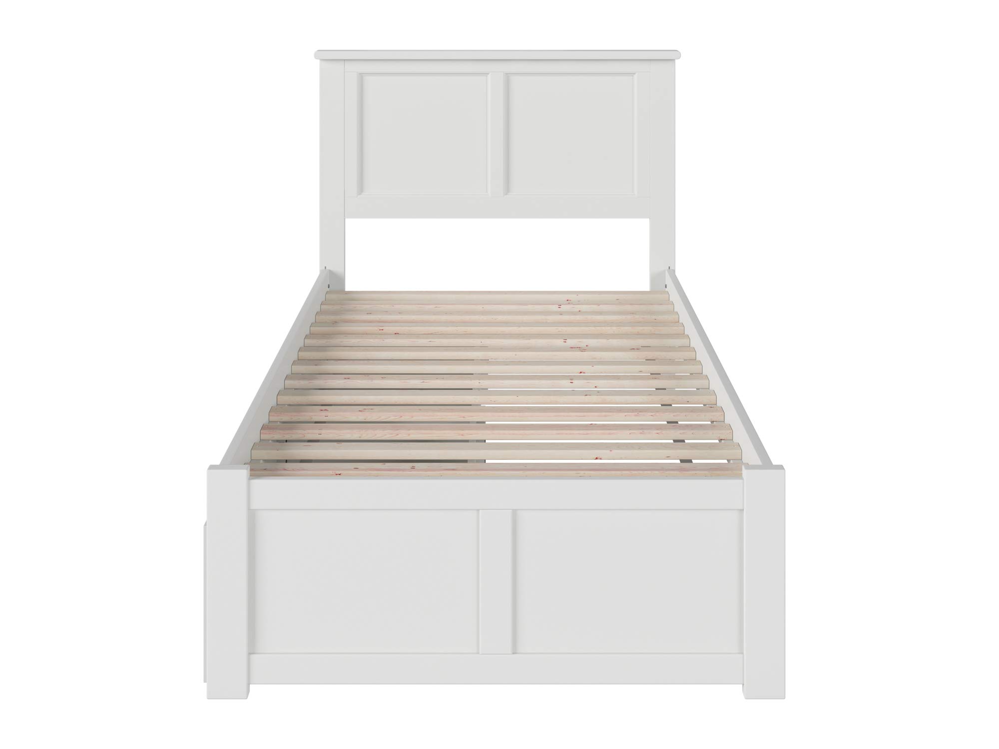 AFI Madison Twin Platform Bed with Footboard, Storage Drawers & USB Charger - White Wooden Bed Frame for Small Spaces | Perfect for Kids Rooms, Guest Bedrooms & Studio Apartments
