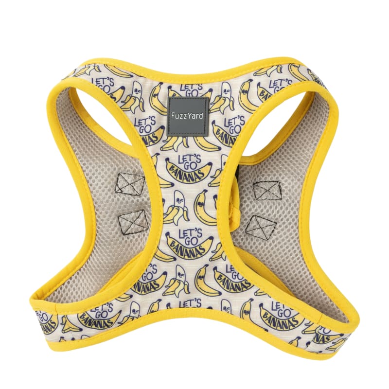 Fuzzyard Go Bananas Dog Step-in Harness - Adjustable Pet Vest with Reflective Strips (6 Sizes) for Small, Medium & Large Dogs - Perfect for Walking, Training & Outdoor Adventures