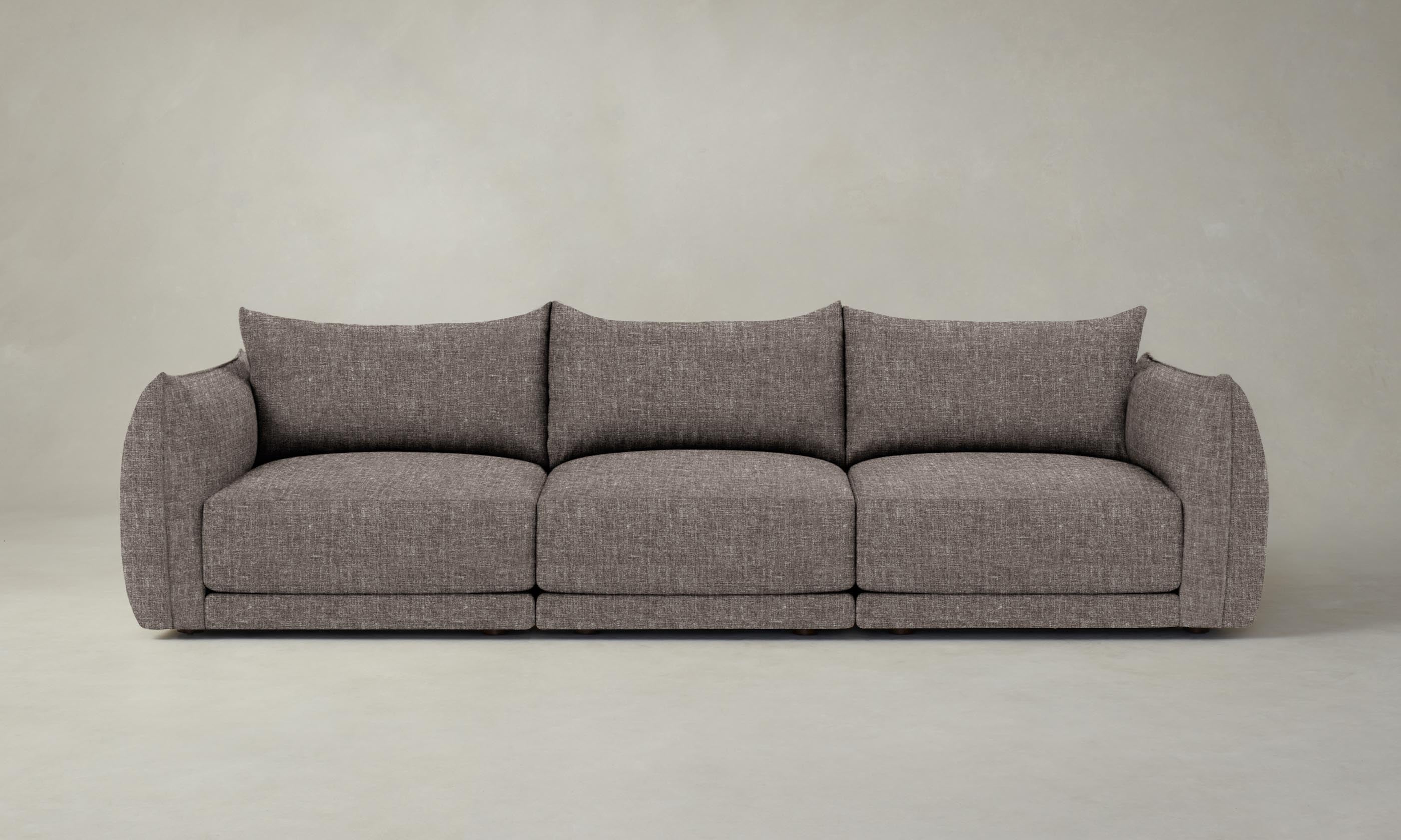 The Jones Modular Sofa - Heritage Belgian Linen in Carob Brown | Customizable Sectional Couch for Living Room, Lounge & Family Spaces