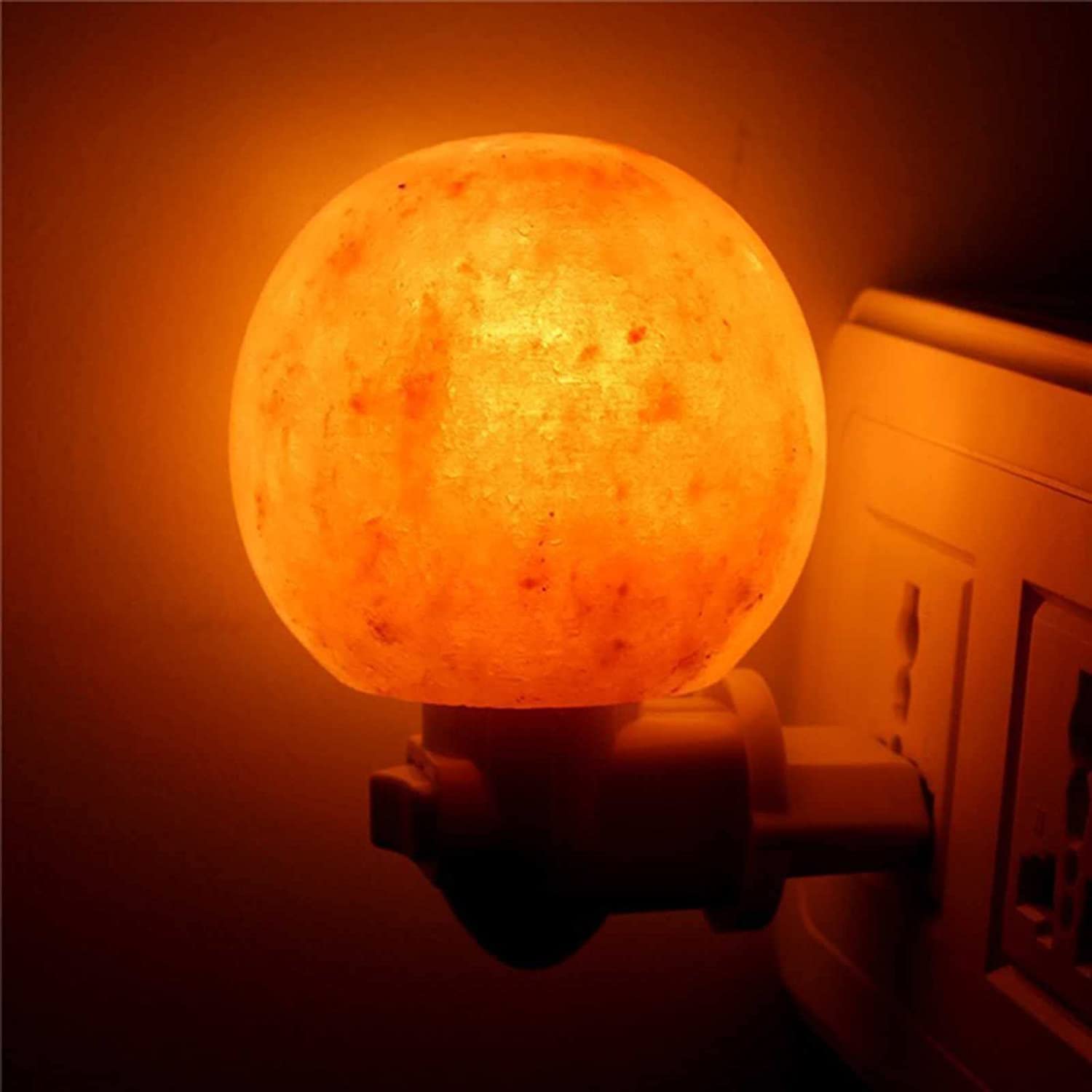 Himalayan Pink Salt Lamp - Hand Carved Natural Crystal Rock Night Light for Meditation, Air Purifier, Bedroom Decor & Night Light (2.76-2.56 Inch) - Perfect for Yoga, Spa, Office & Home Relaxation
