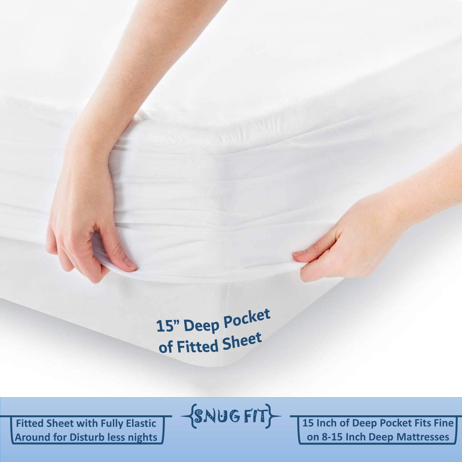 Luxury 100% Giza Egyptian Cotton King Size Sheet Set - 5 Piece (15