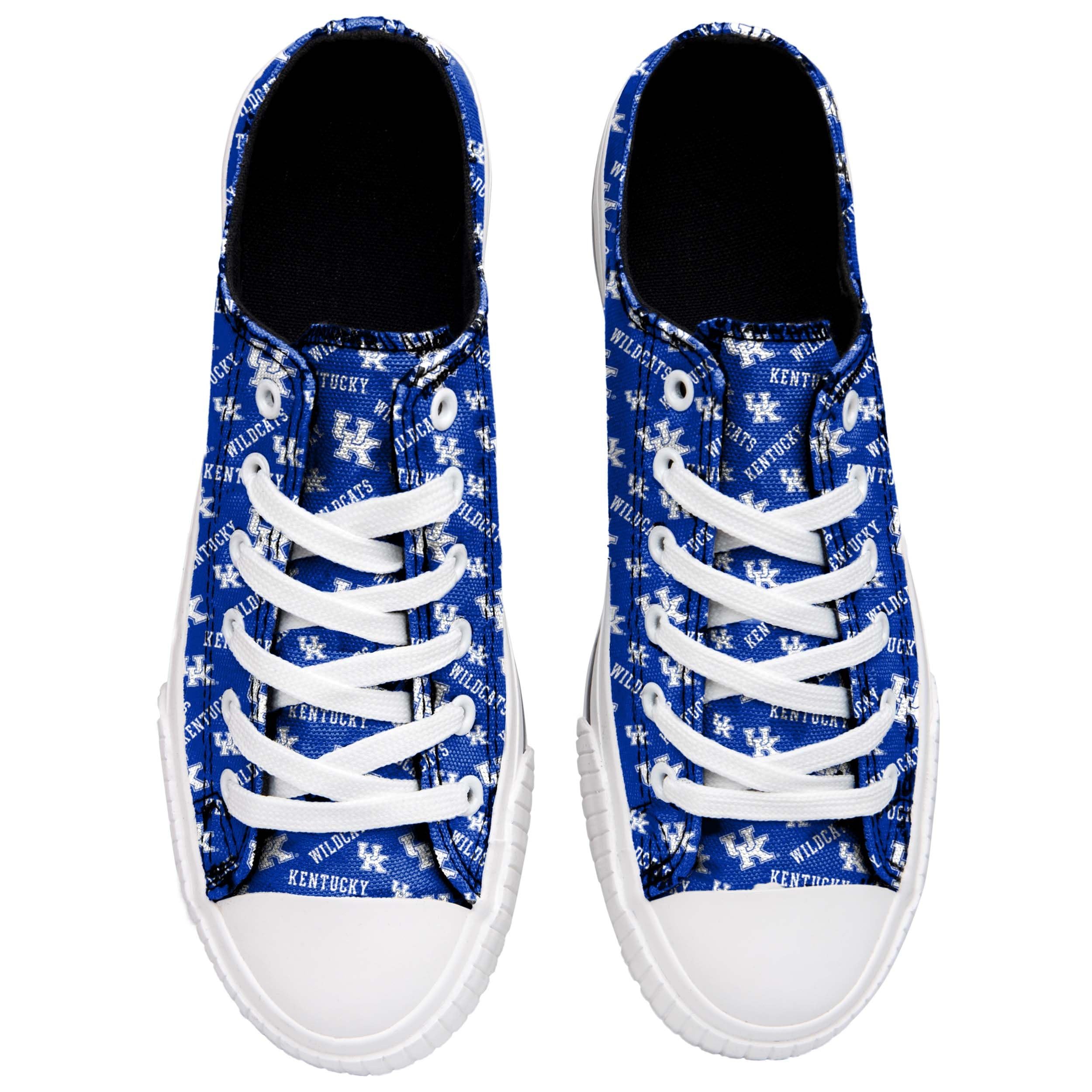 FOCO Women's NCAA College Team Logo Low Top Canvas Sneakers - Comfortable Casual Shoes for School, Sports & Everyday Wear