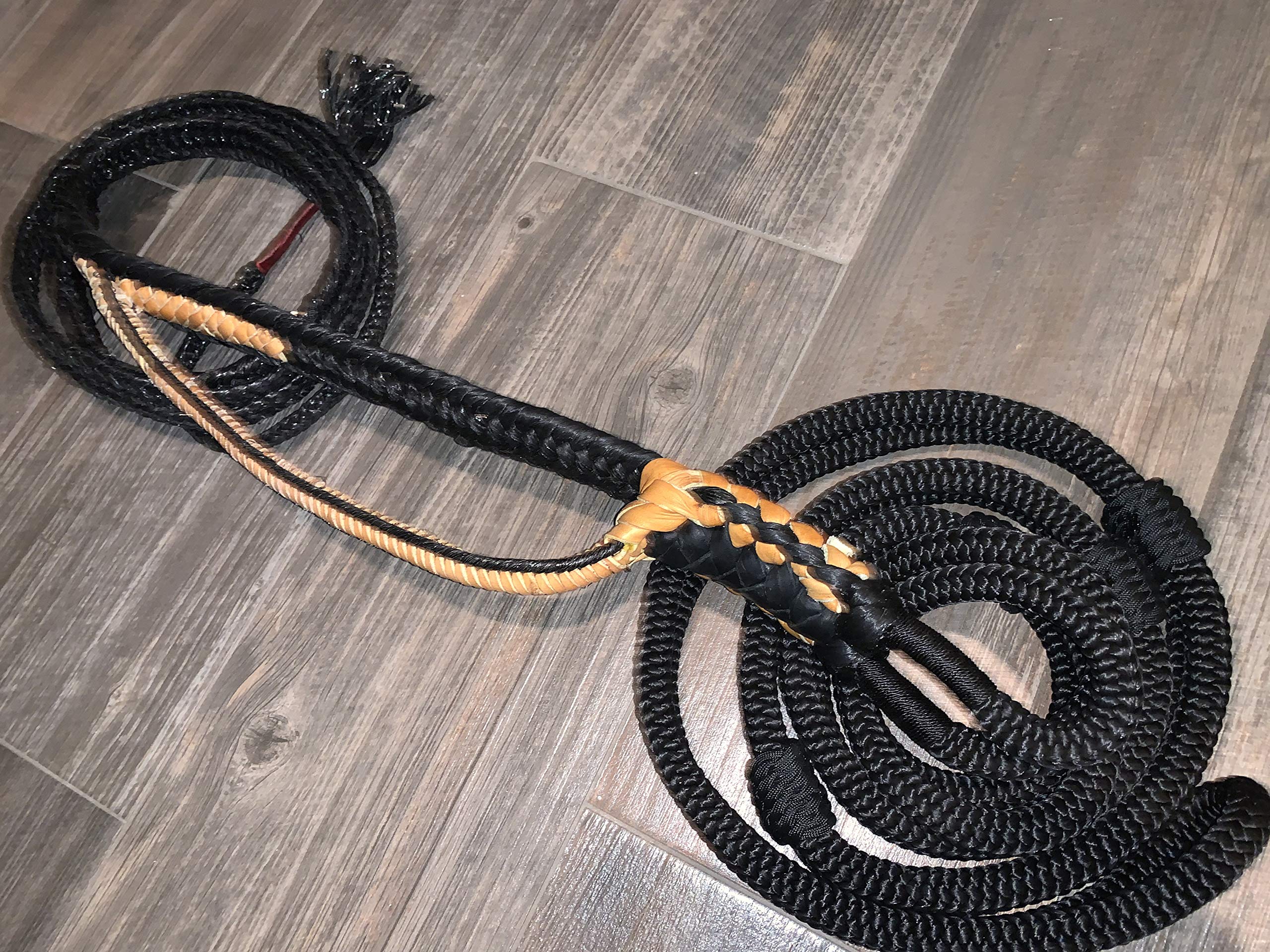 Bull Rope for Rodeo Riding - EPT Signature Black Pro 9/7 LH Soft 3/4 x 3/4 - 16' Professional Bull Riding Rope for Rodeo Competitions & Training - Perfect for Bull Riders & Rodeo Athletes