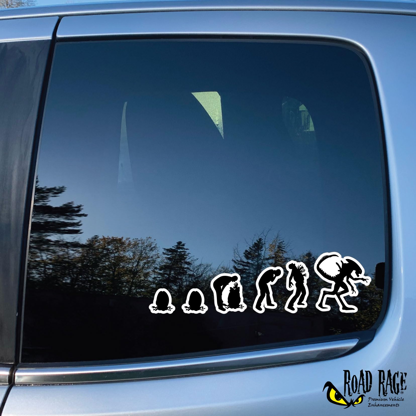 Premium Alien Evolution Vinyl Decals for Cars, Trucks, Computers & Walls - Permanent Bumper Stickers for Any Smooth Surface (Black, 1 Pack) - Perfect for Car Enthusiasts, Office Decor & Personalizing Devices