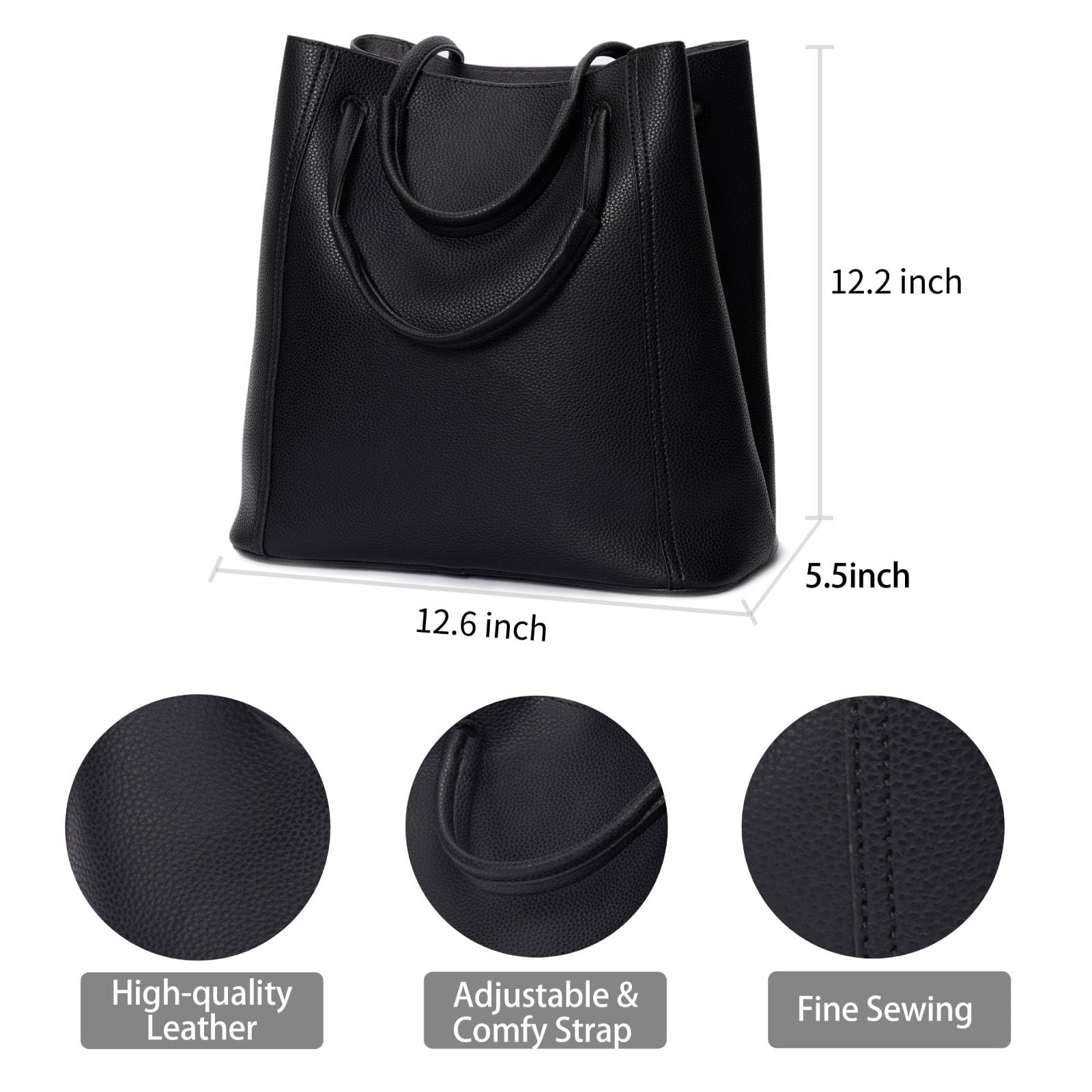 Stylish Large Tote Bag for Women - Adjustable Shoulder Handbag Set of 2 (Work & Casual Use) - Perfect for Office, Travel, Shopping & Daily Essentials 2025