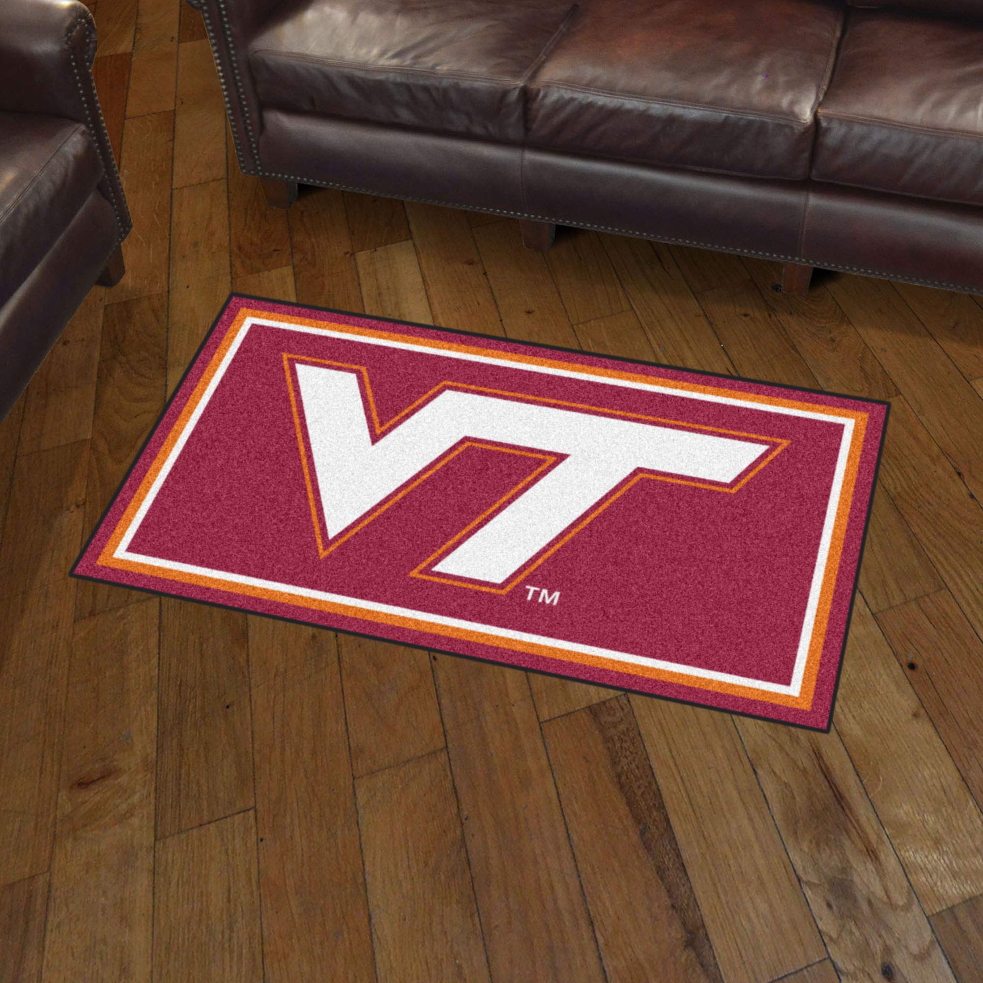 FANMATS NCAA Virginia Tech Hokies 3ft x 5ft Plush Area Rug - Soft Sports Fan Rug for Game Room, Dorm Decor & Tailgating | College Team Logo Carpet for Home, Office & Outdoor Events