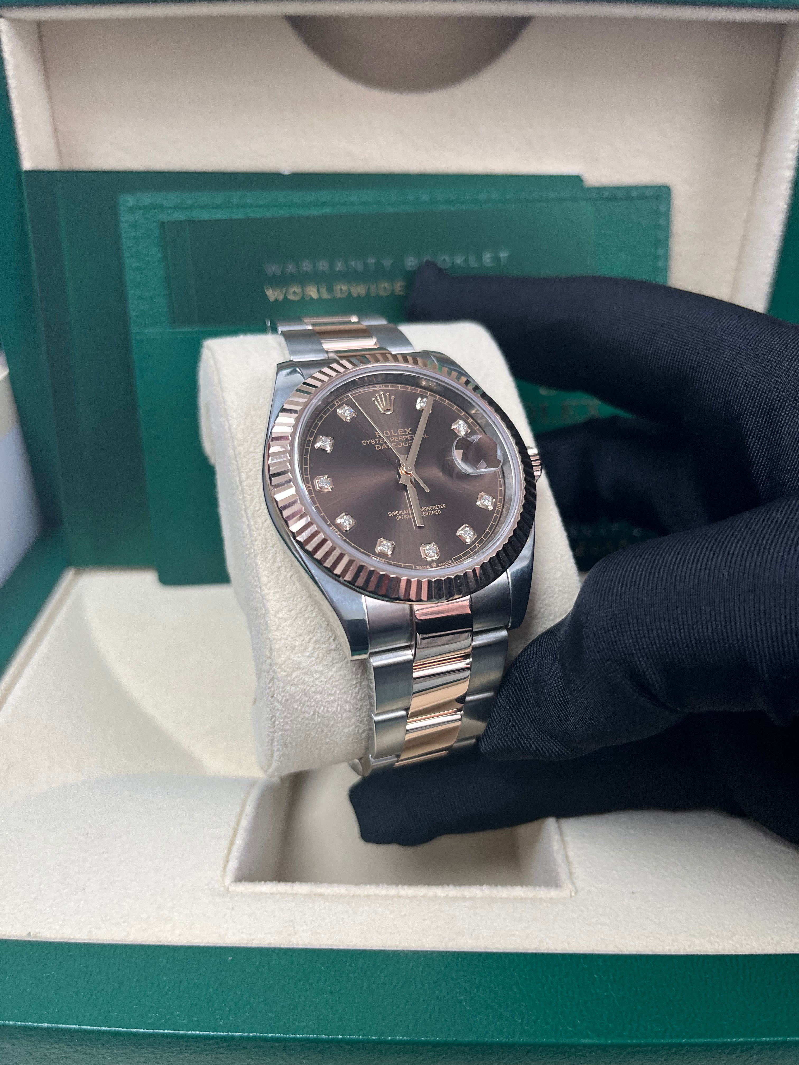 Rolex Datejust 41 Men's Watch - Stainless Steel & Everose Gold, Chocolate Diamond Dial, Oyster Bracelet Ref.126331 | Luxury Dress Watch for Business & Formal Occasions