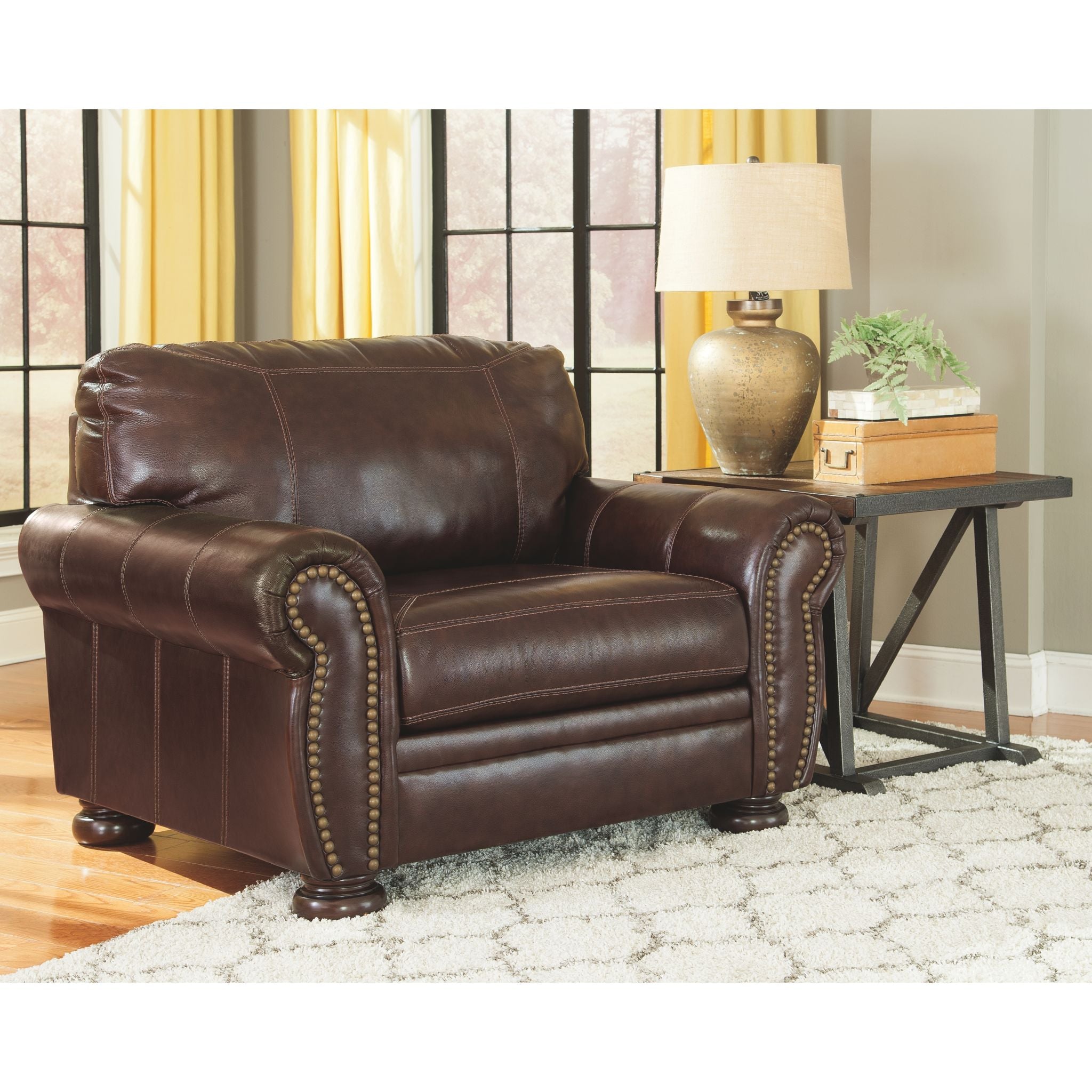 Banner Chair and a Half Coffee - Oversized Comfortable Lounge Chair for Living Room, Bedroom, or Reading Nook - Perfect for Relaxing with Coffee