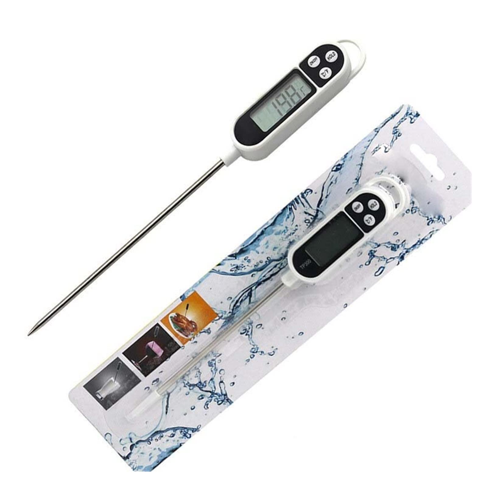 Digital Food Thermometer for Kitchen, BBQ, Oven - Instant Read Meat, Milk & Cooking Thermometer with Probe Sensor (TP300) - Perfect for Grilling, Baking, Brewing & Food Safety Checks