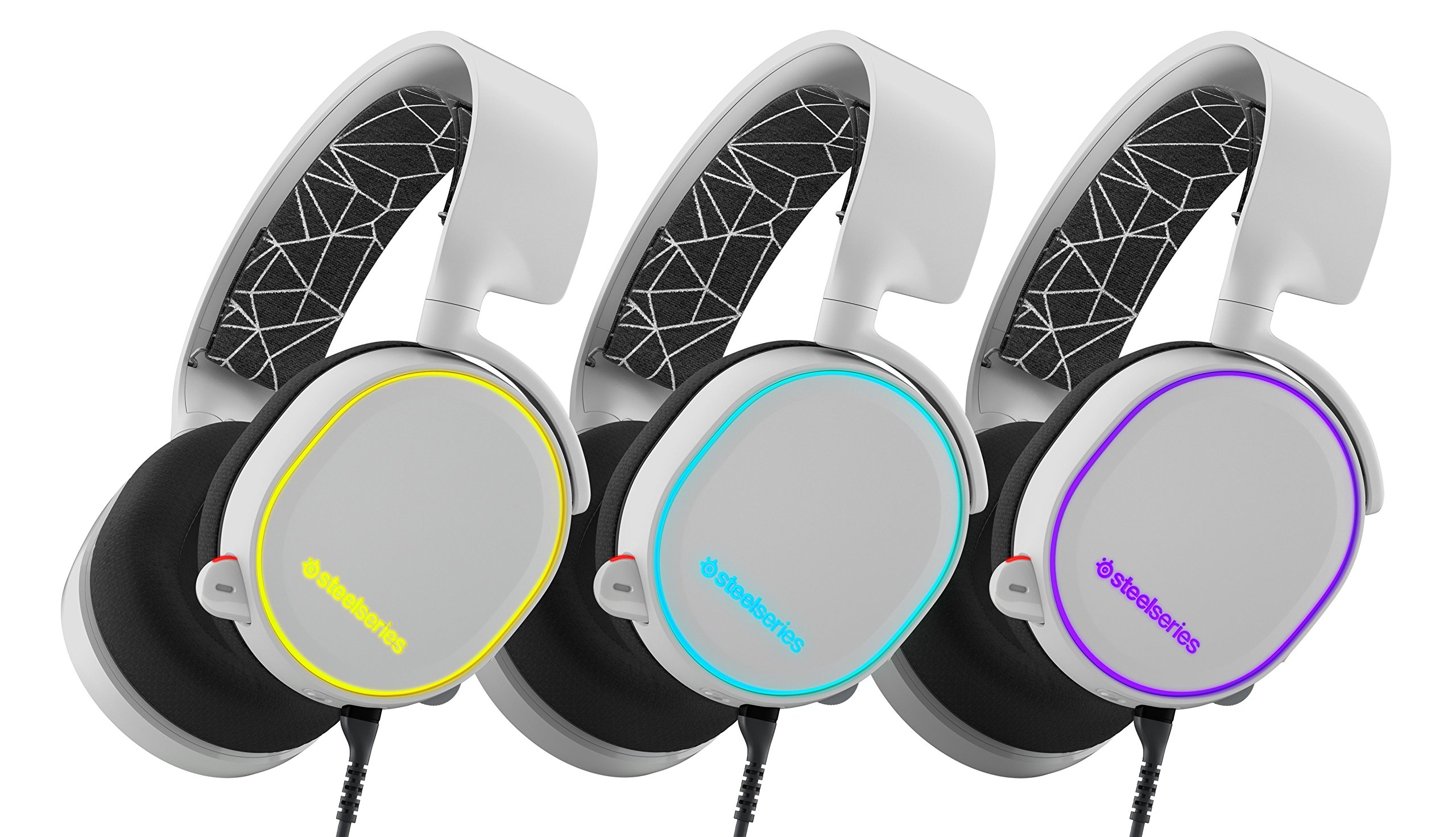 SteelSeries Arctis 5 Legacy Edition Gaming Headset with RGB Lighting & DTS 7.1 Surround Sound - Compatible with PC, Mac, PS4, Mobile & VR - White - Perfect for Competitive Gaming, Streaming & Virtual Reality