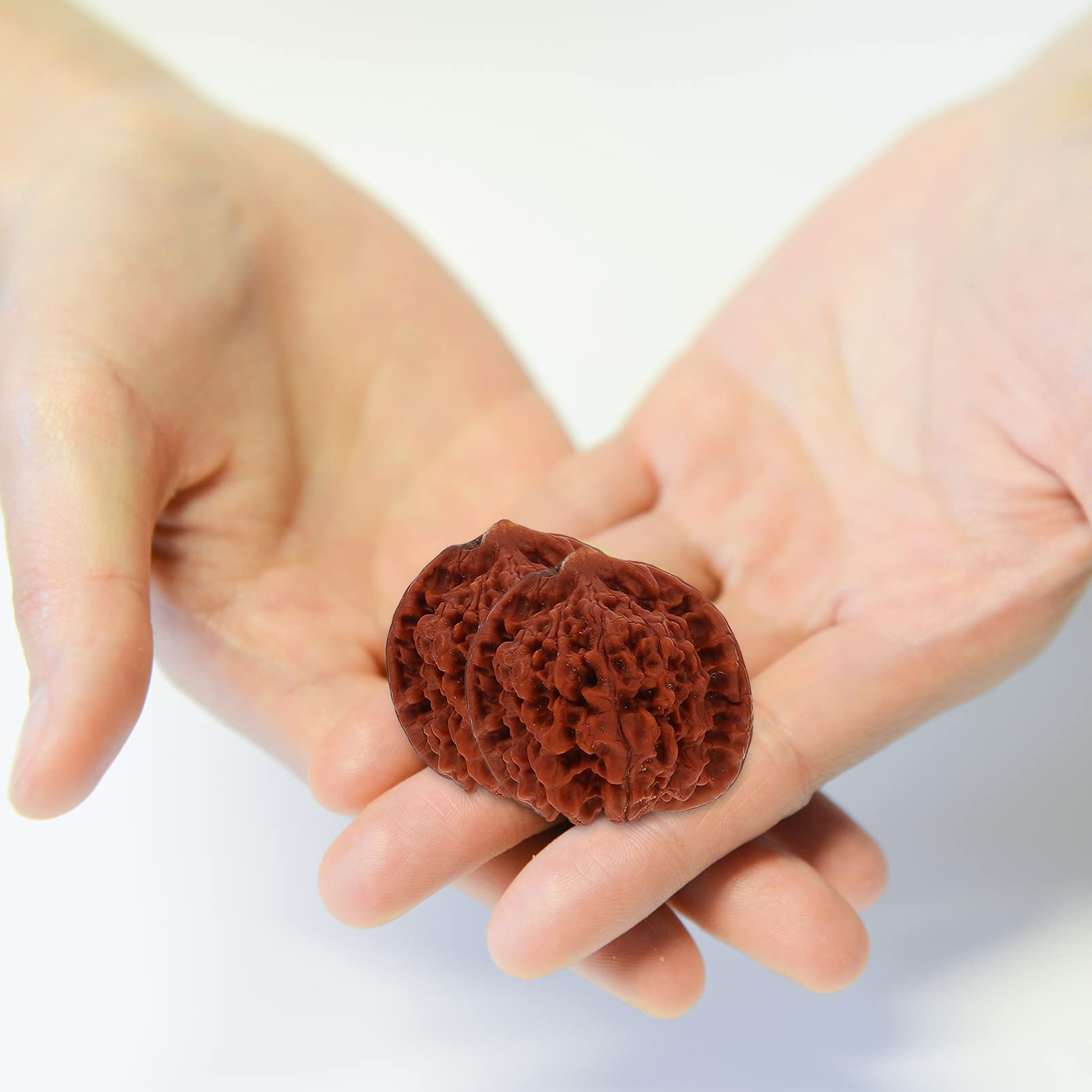 Healifty 2-Pack Walnut Massage Balls for Hand Therapy & Exercise - Improve Blood Circulation, Relieve Stress - Perfect for Office, Home & Travel Use