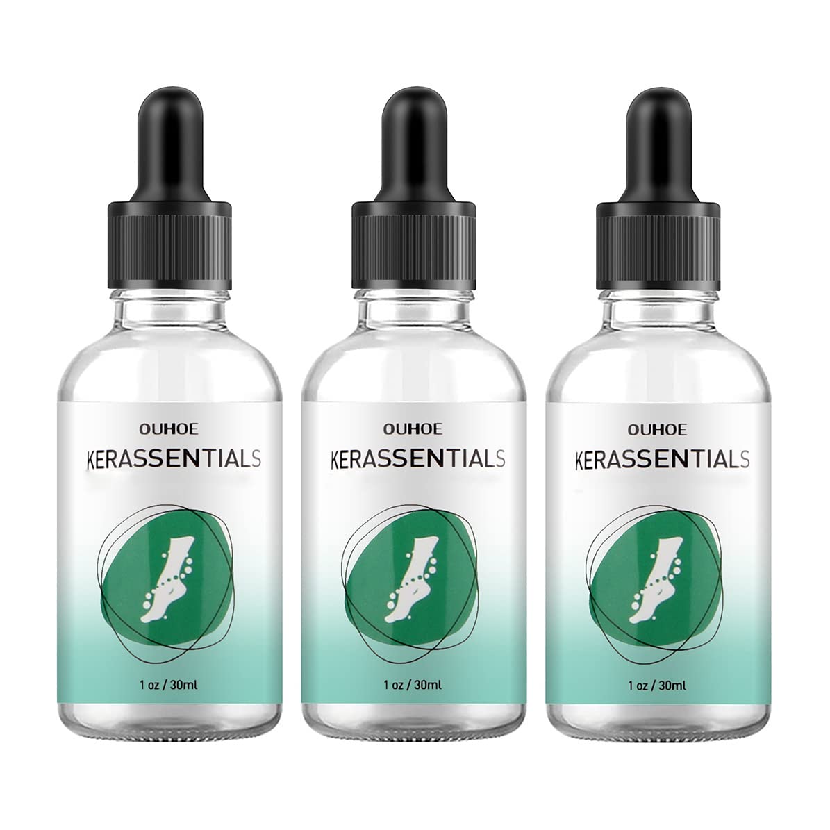 3Pack Kerassentials Nail Liquid & Oil Set - Fungus Treatment for Toenails & Fingernails - Perfect for At-Home Nail Care & Salon Use