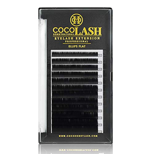 Premium COCO Honey Lash Eyelash Extensions - 0.15mm Ellips Flat CC Curl Faux Mink Individual Lashes (8-15mm Mixed Lengths) for Natural Volume & Glamorous Look - Perfect for Bridal, Party & Everyday Wear