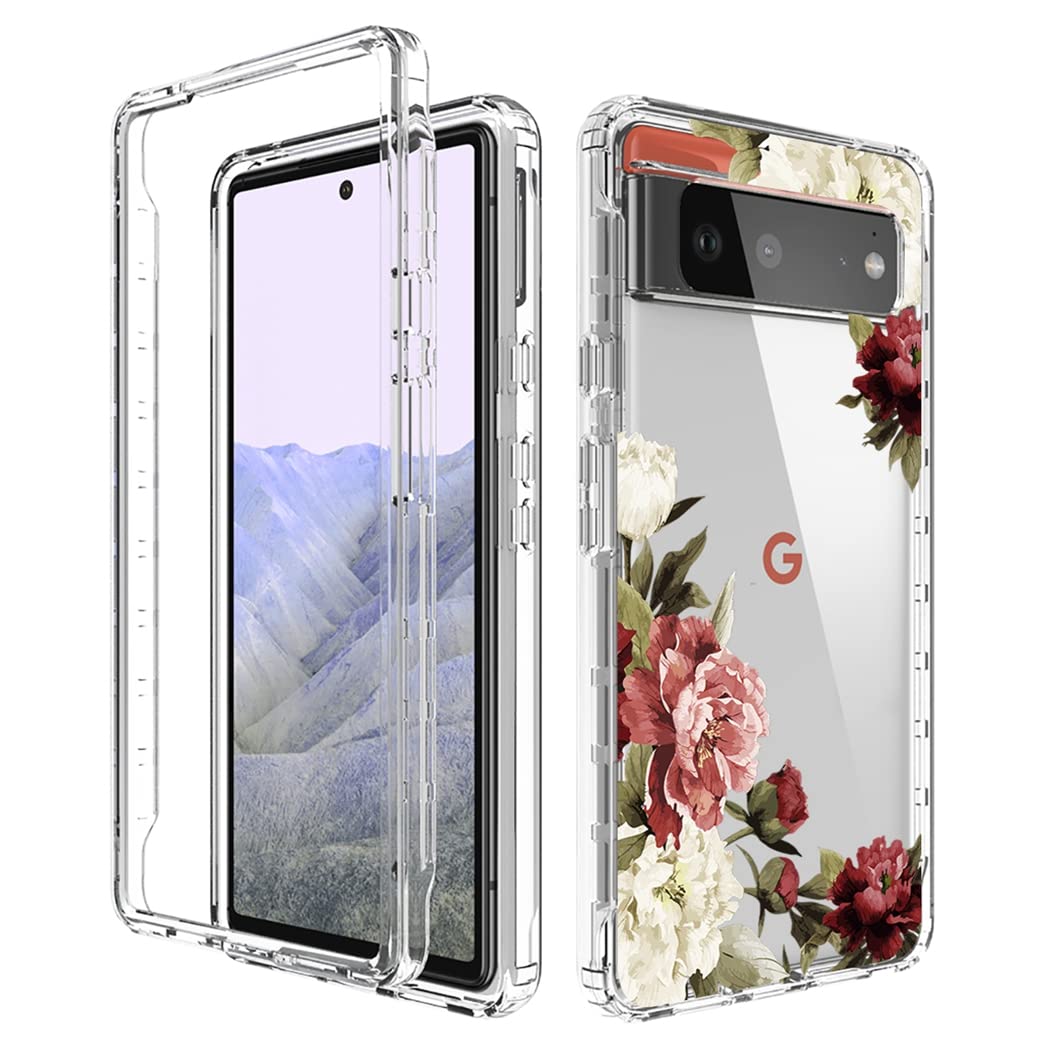 **Google Pixel 6 Pro Case - Cute Clear Floral Design Full Body Protective Cover for Pixel 6 Pro 5G & Pixel 6 XL | Shockproof & Scratch-Resistant | Perfect for Everyday Use, Travel & Gifts**
