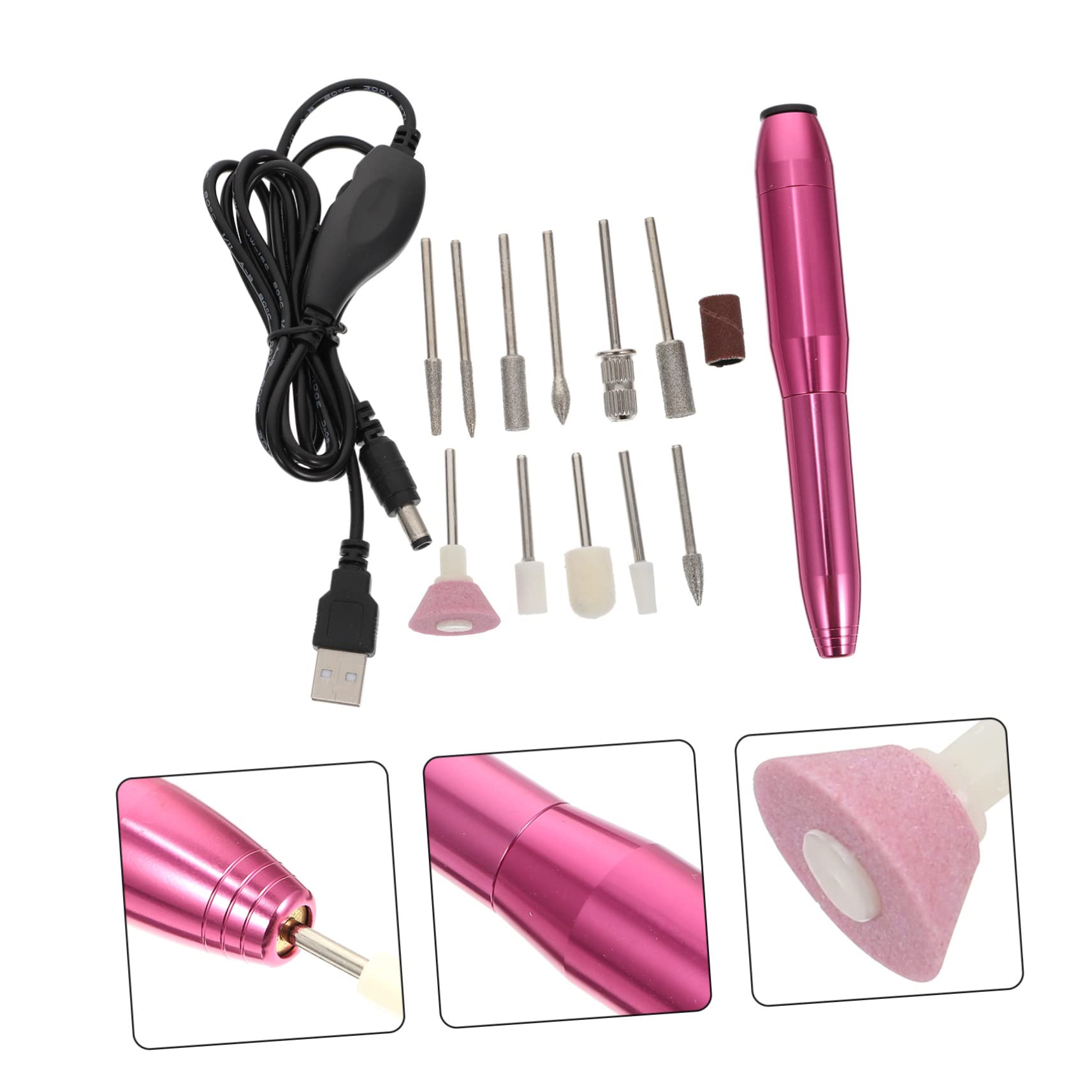 FRCOLOR Rechargeable Cordless Nail Drill Kit - Professional Manicure & Pedicure Tools with 6 Variable Speeds for Home Salon, Nail Art Design and DIY Nail Care