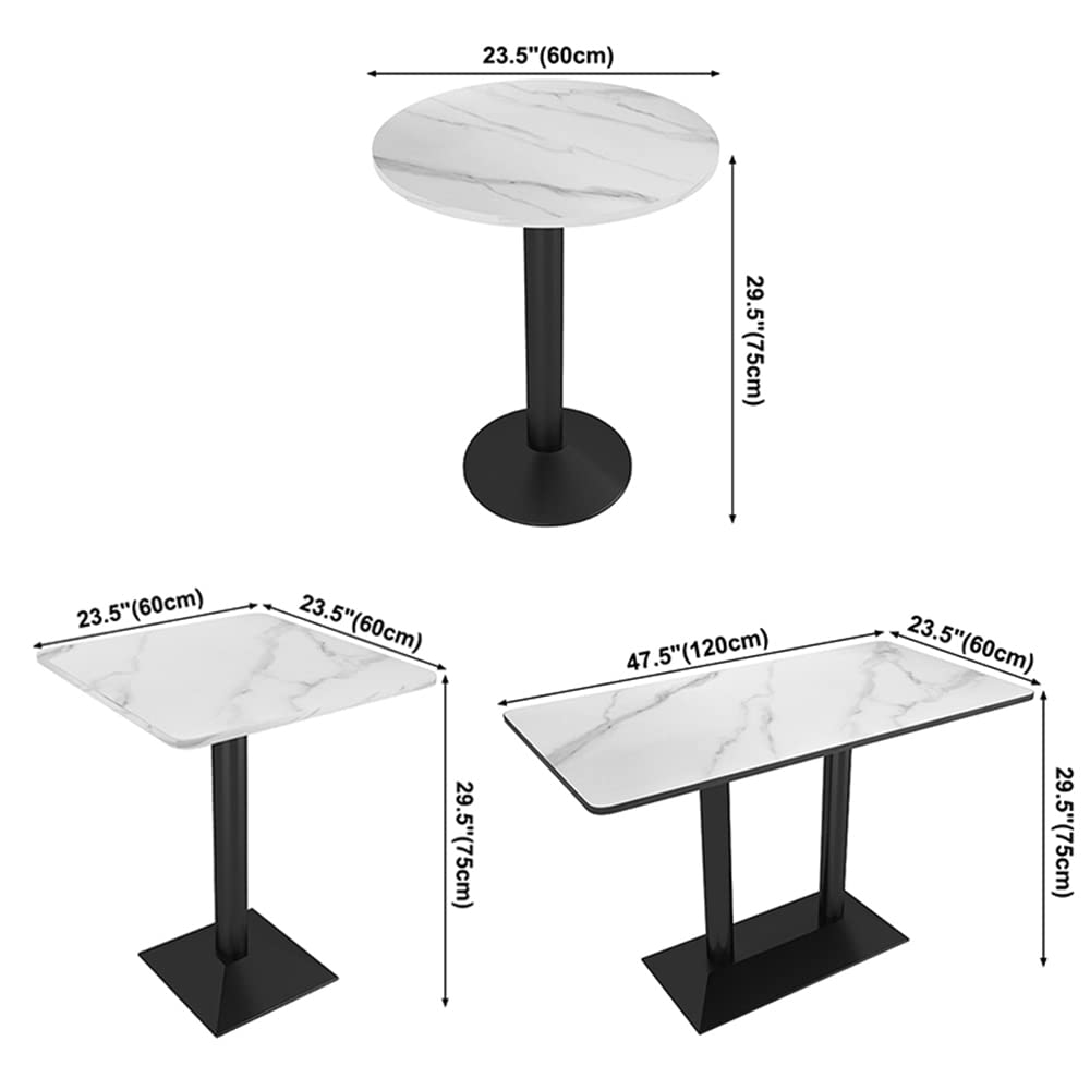 Modern White Sintered Stone Dining Table with Black Metal Base - Square Kitchen & Restaurant Table for Dining Room, Living Room, Office | Stylish & Durable for Home Decor, Family Gatherings, and Commercial Spaces