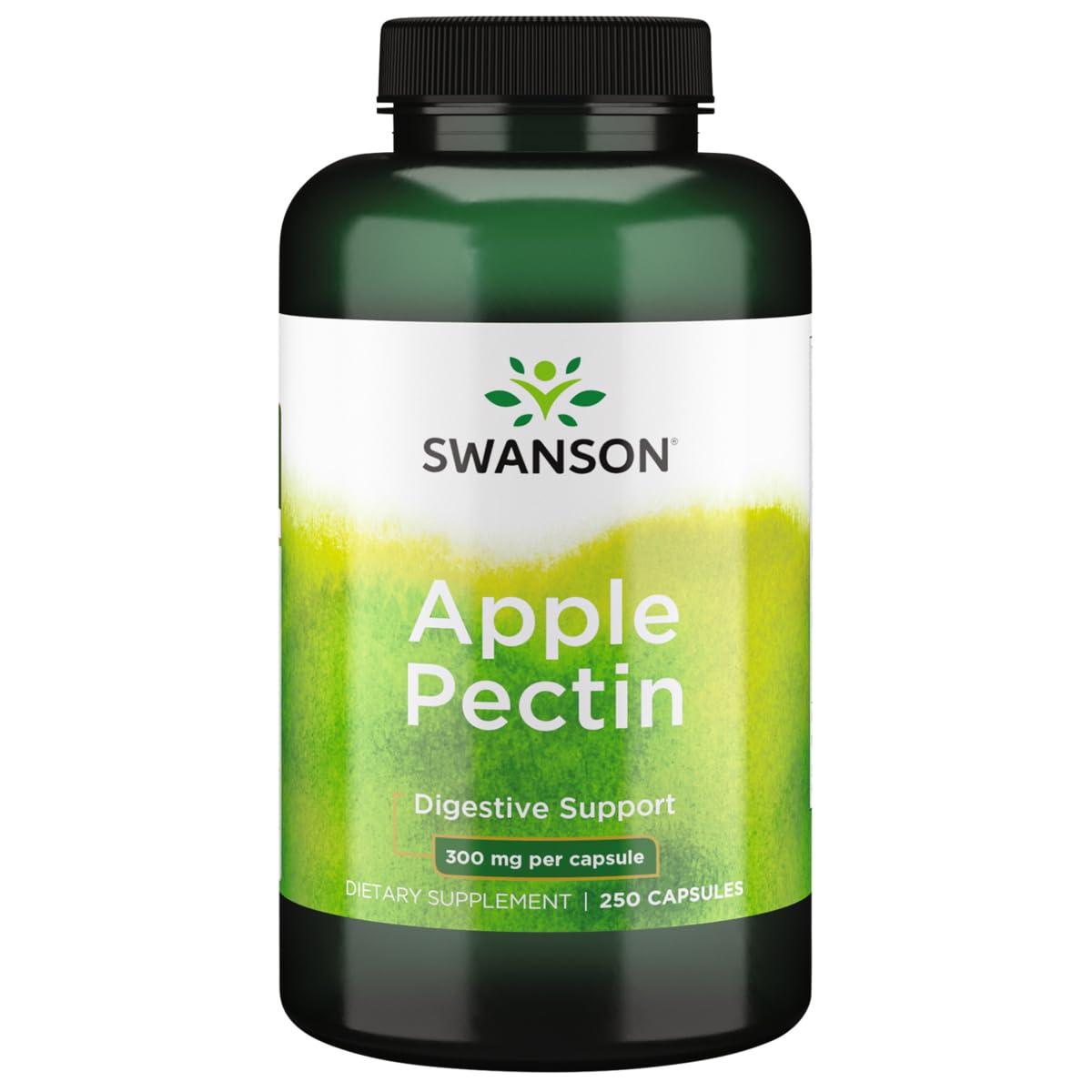 Swanson Apple Pectin 300mg 250 Capsules - Natural Digestive Support & Detox Supplement for Gut Health, Weight Management, and Cholesterol Control | Perfect for Daily Wellness Routine