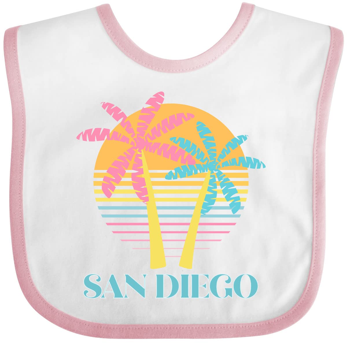 Inktastic San Diego California Beach Vacation Baby Bib - Cute & Soft Cotton Drool Bib for Infants & Toddlers - Perfect for Beach Trips, Travel, and Everyday Use