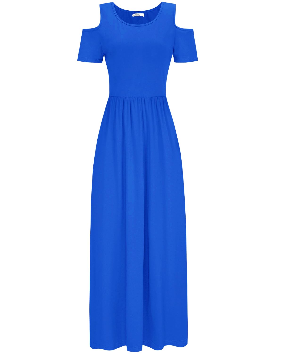 STYLEWORD Women's Summer Maxi Long Dress 2025 - Cold Shoulder Sundress with Pockets for Beach, Vacation & Casual Wear