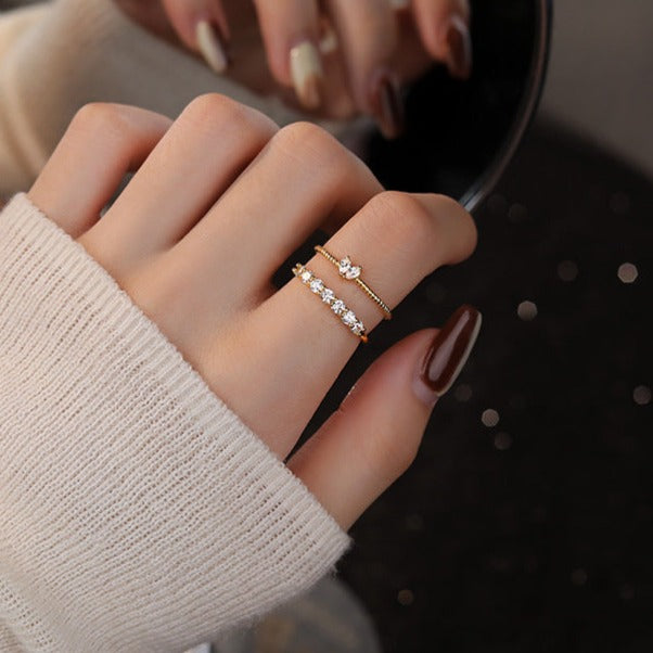 Minimalist Tiny Heart Stacking Rings Set - Dainty Gold & Silver Layering Rings for Women | HR617 | Perfect for Everyday Wear, Stacking Jewelry Trend & Gift Giving