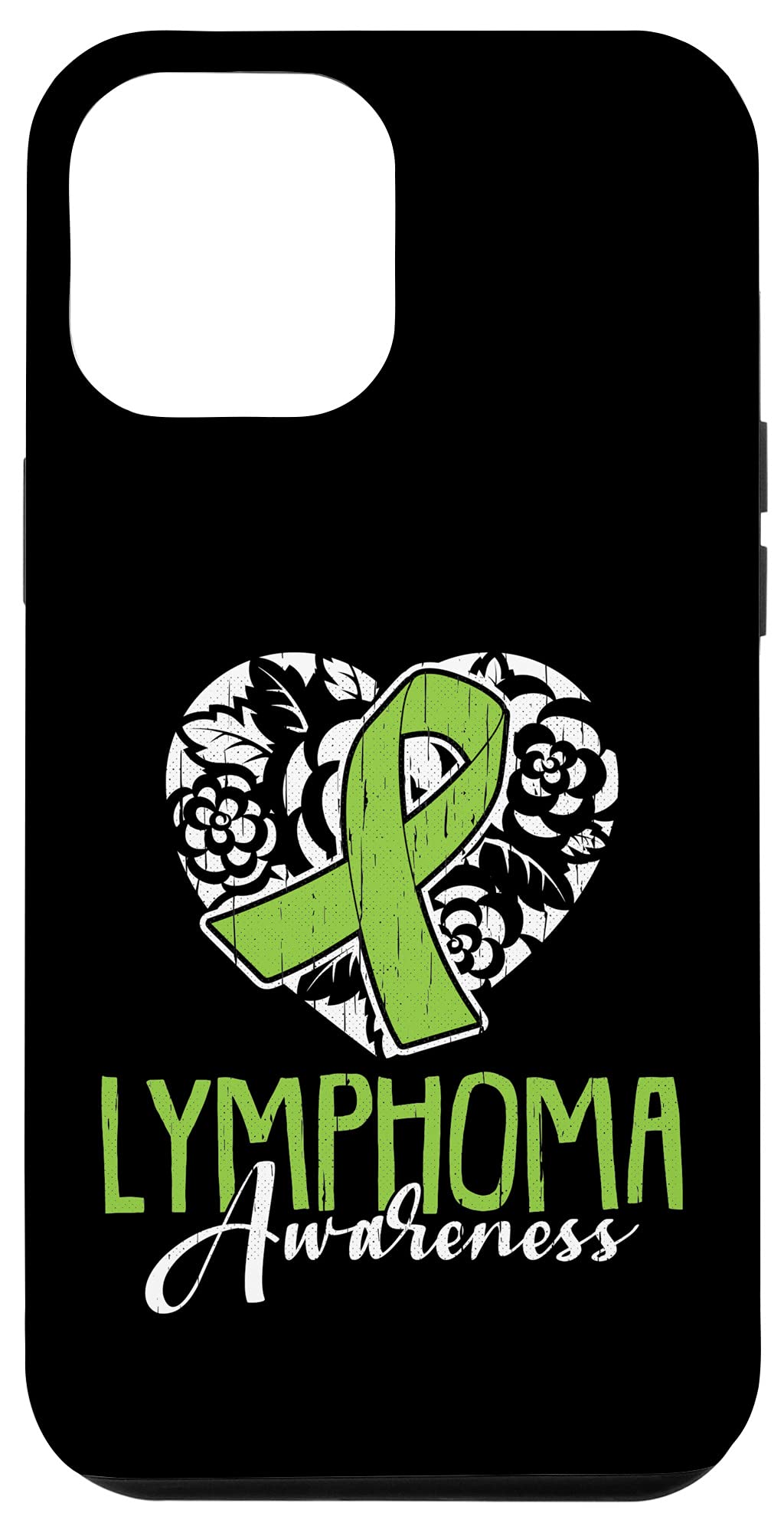 iPhone 12 Pro Max Case - Lymphoma Awareness Lime Green Cancer Ribbon Design for Warrior & Survivor | Protective Phone Cover for Daily Use, Work & Travel