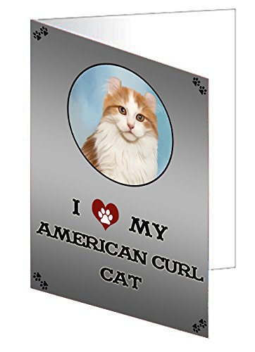 I Love My American Curl Cat Holiday Greeting Cards with Envelopes - 10-Pack Cute Pet Invitation Cards for Christmas, Birthday & Special Occasions - Perfect for Cat Lovers & Dog Owners