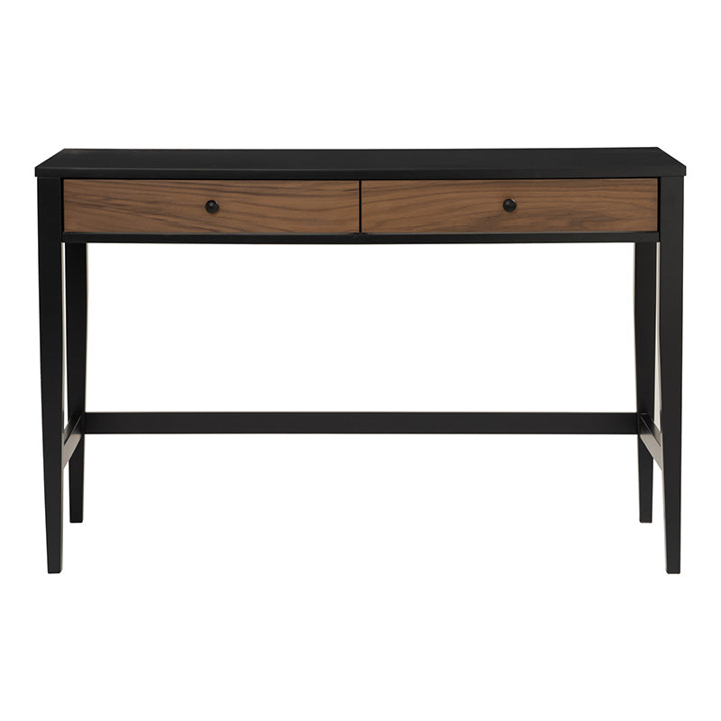 CONALL 47-Inch Study Desk with Storage - Walnut & Black Finish - Perfect for Home Office, Dorm Room, or Small Spaces