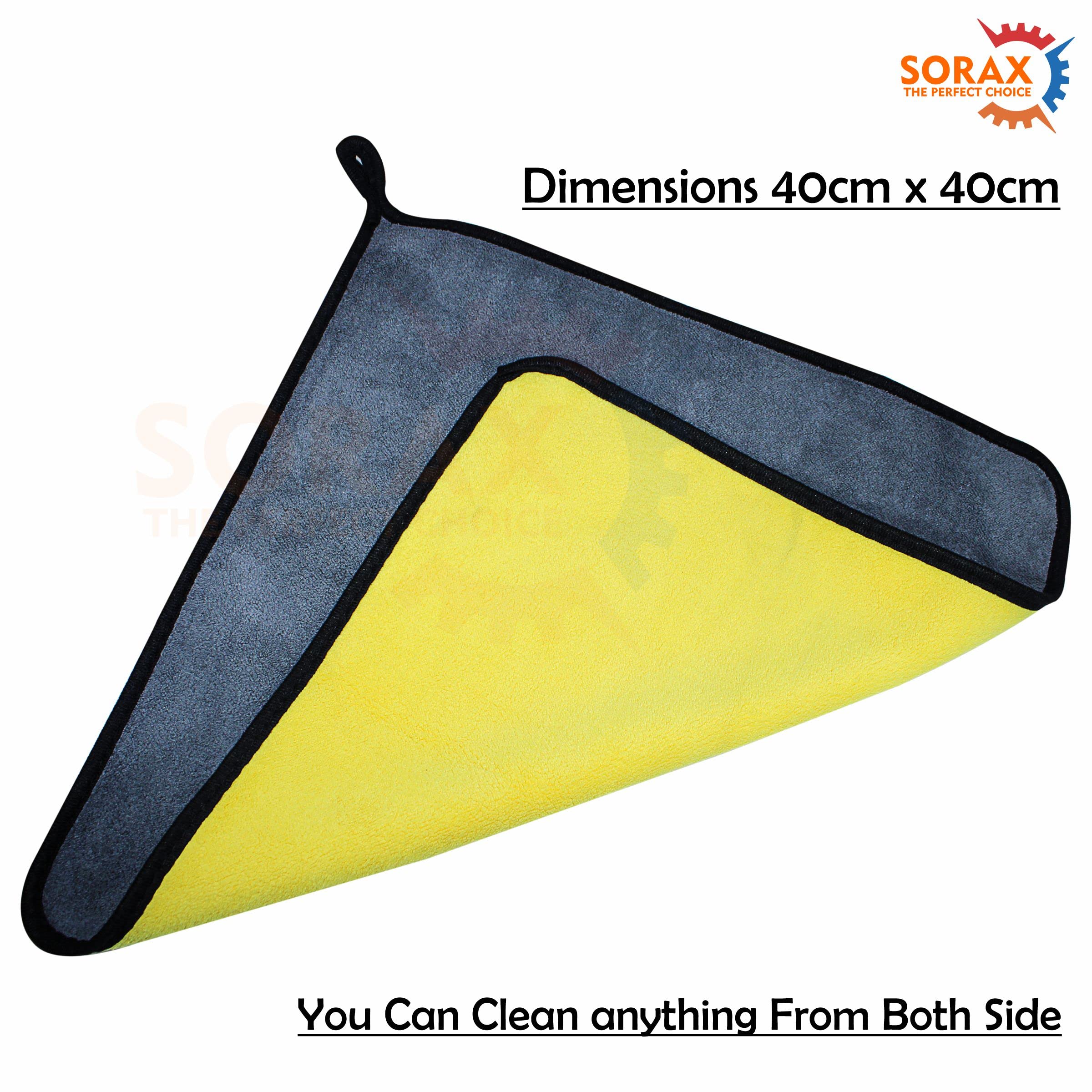 SORAX 800GSM Ultra Absorbent Microfiber Cleaning Cloths - 4 Pack Yellow Kitchen Towels for Dusting, Polishing & Multi-Surface Cleaning | Perfect for Dishes, Cars, Windows & Household Chores