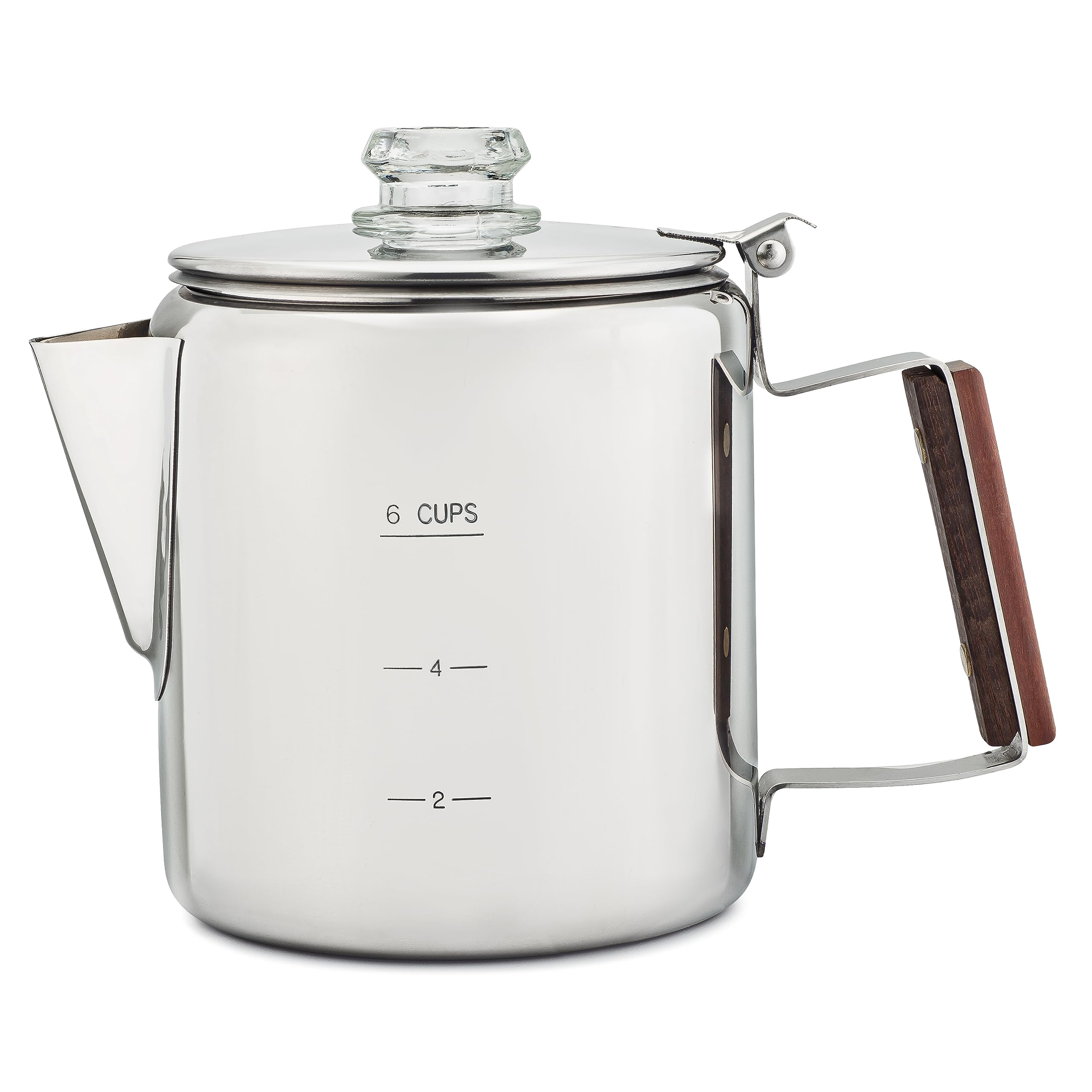 COLETTI Bozeman 6-Cup Stainless Steel Percolator Coffee Pot - Classic Camping & Outdoor Coffee Maker - BPA-Free & Aluminum-Free - Perfect for Camping, Hiking, and Home Brewing
